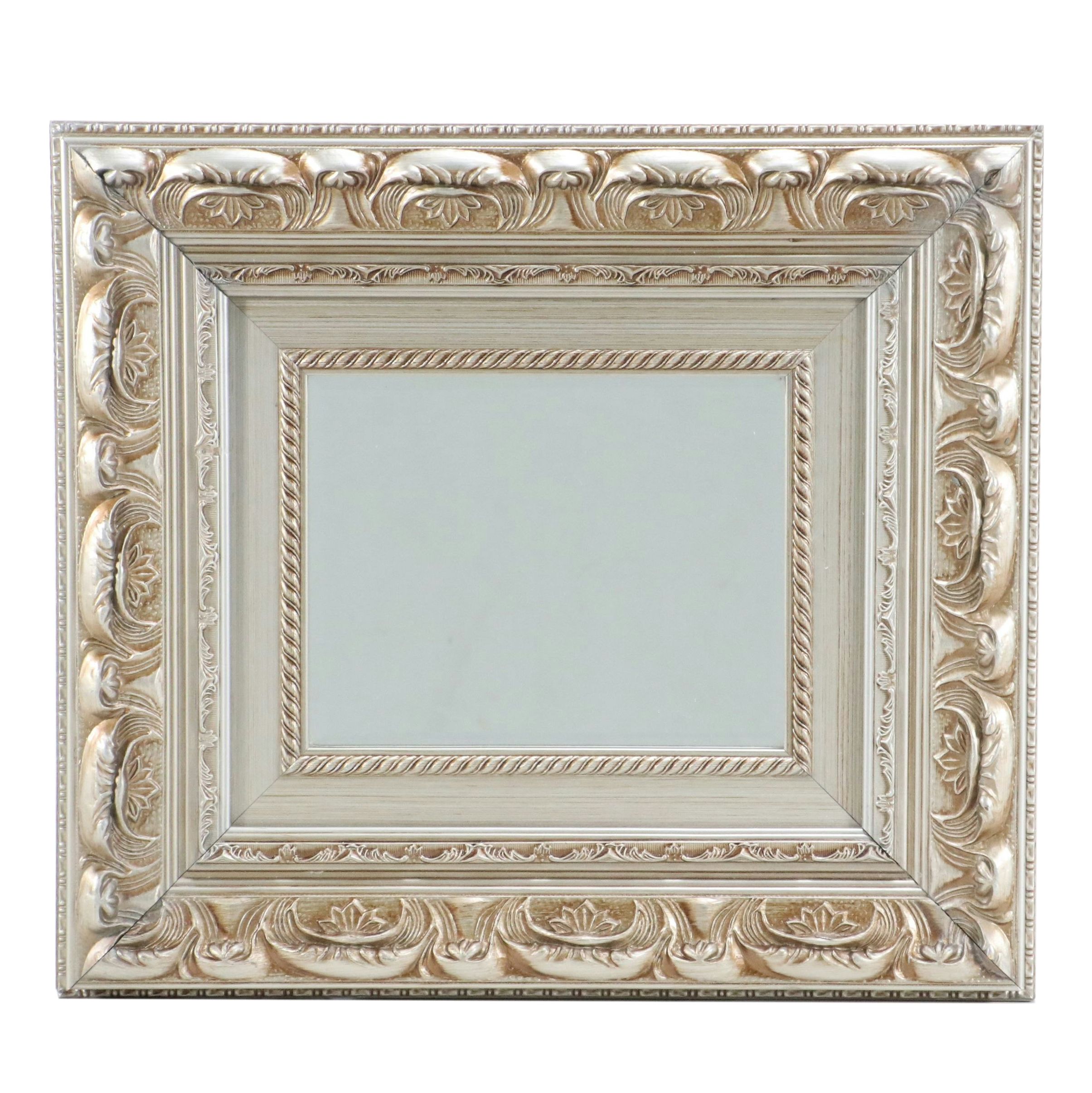 Framed Wall Mirror with Silver Finish, 21st Century