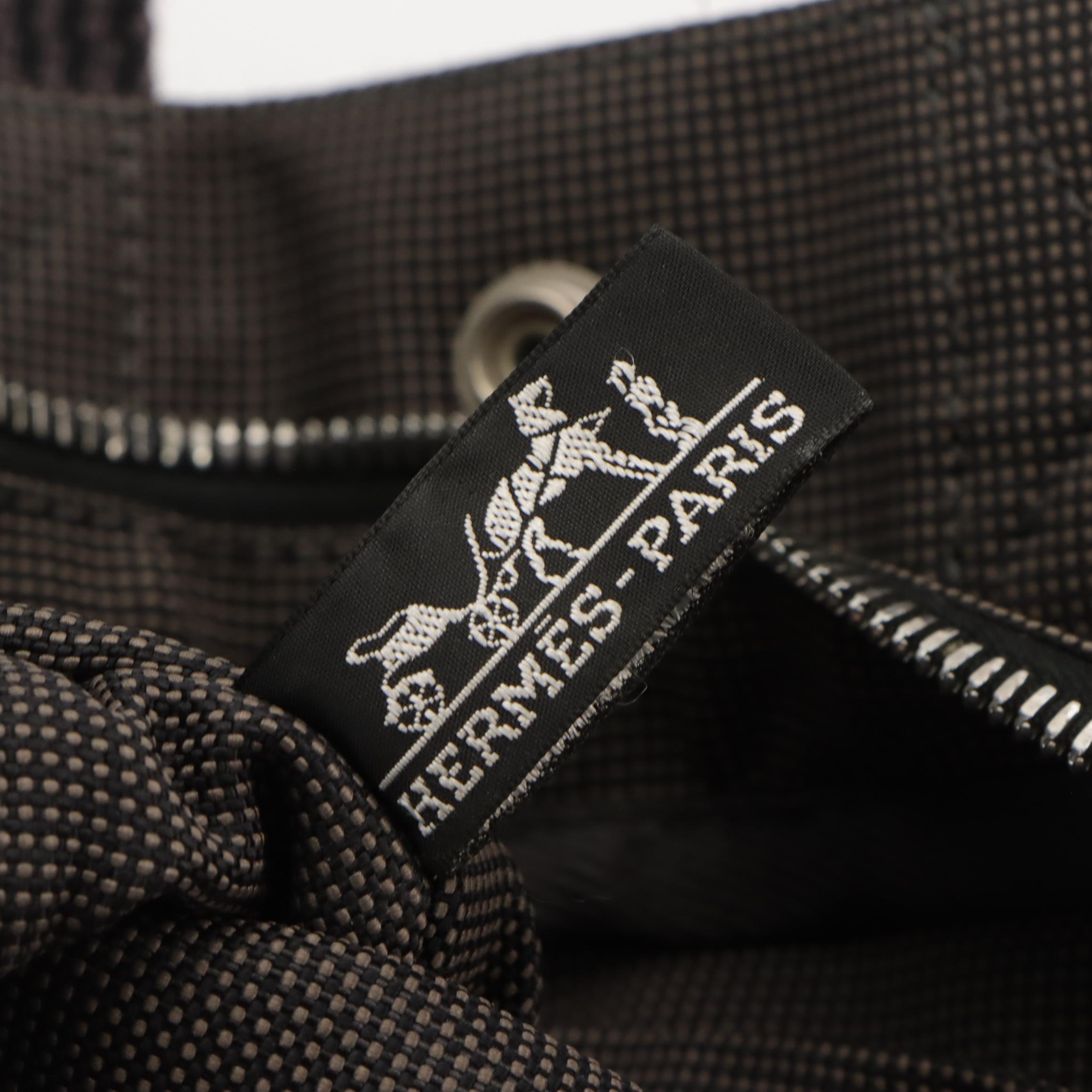 Hermès Herline Fourre-Tout PM Zip Tote in Grey Nylon Canvas