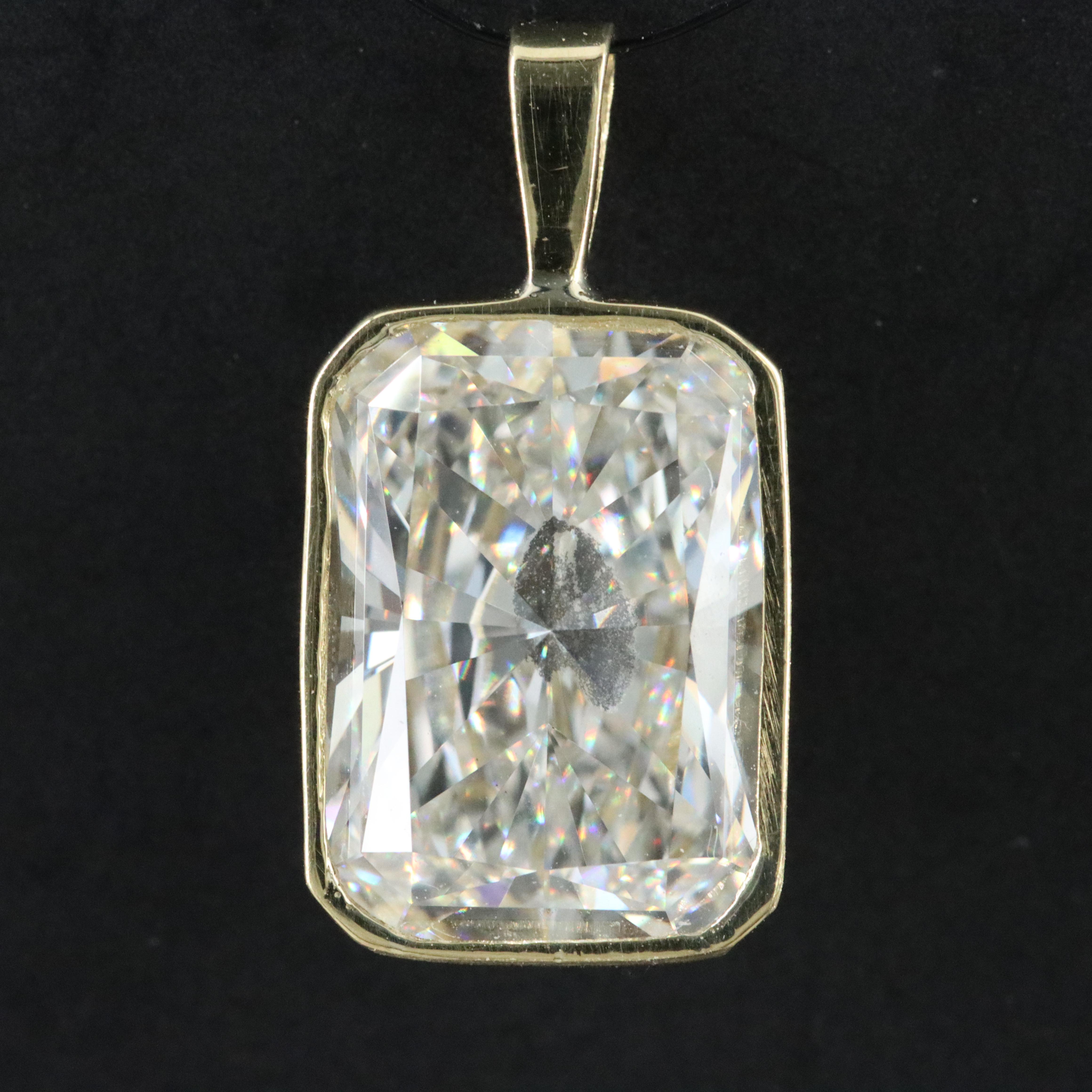 14K 4.51 CT Lab Grown Diamond Solitaire Pendant with IGI Report