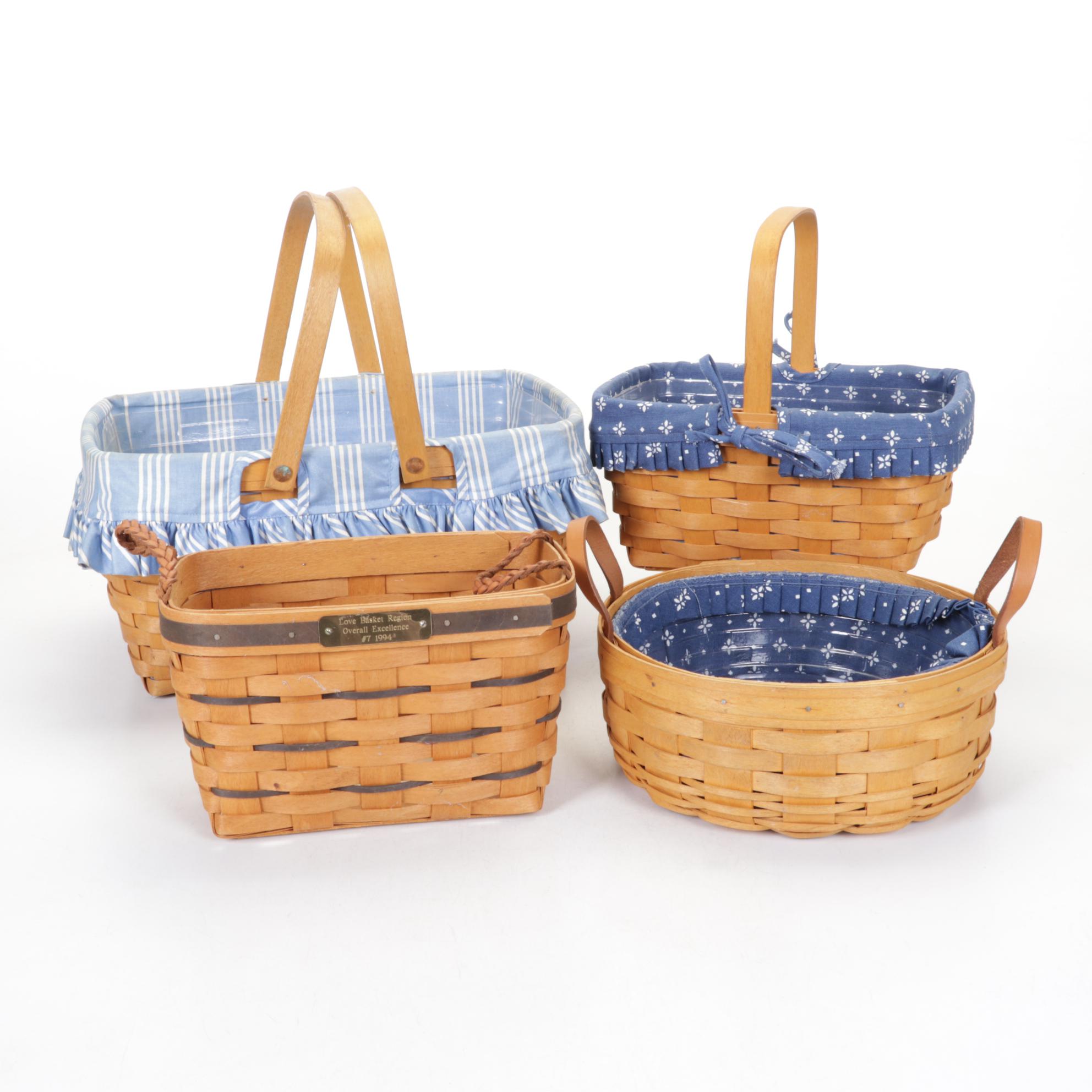 Longaberger "Love Basket" & Other Woven Maple Baskets