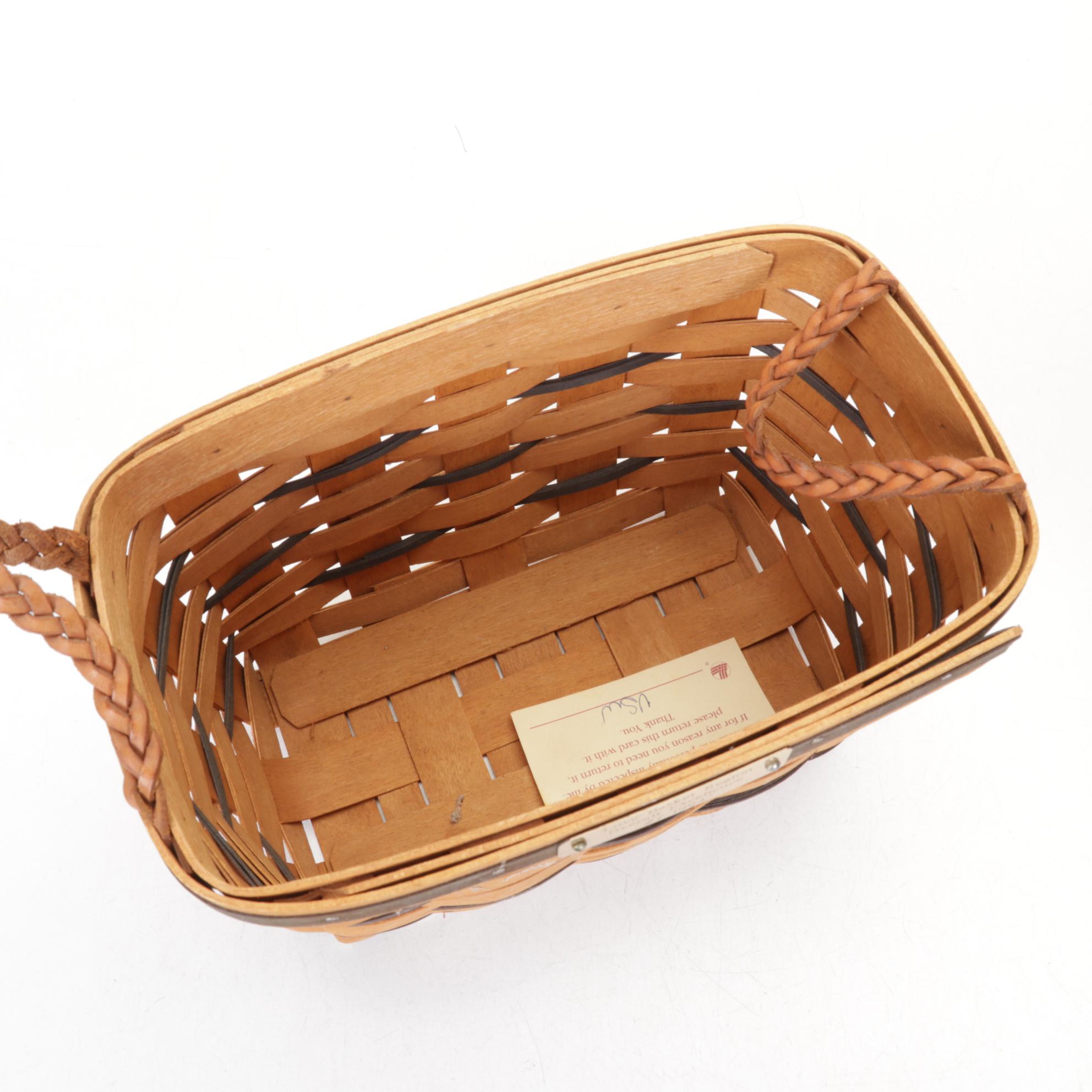 Longaberger "Love Basket" & Other Woven Maple Baskets