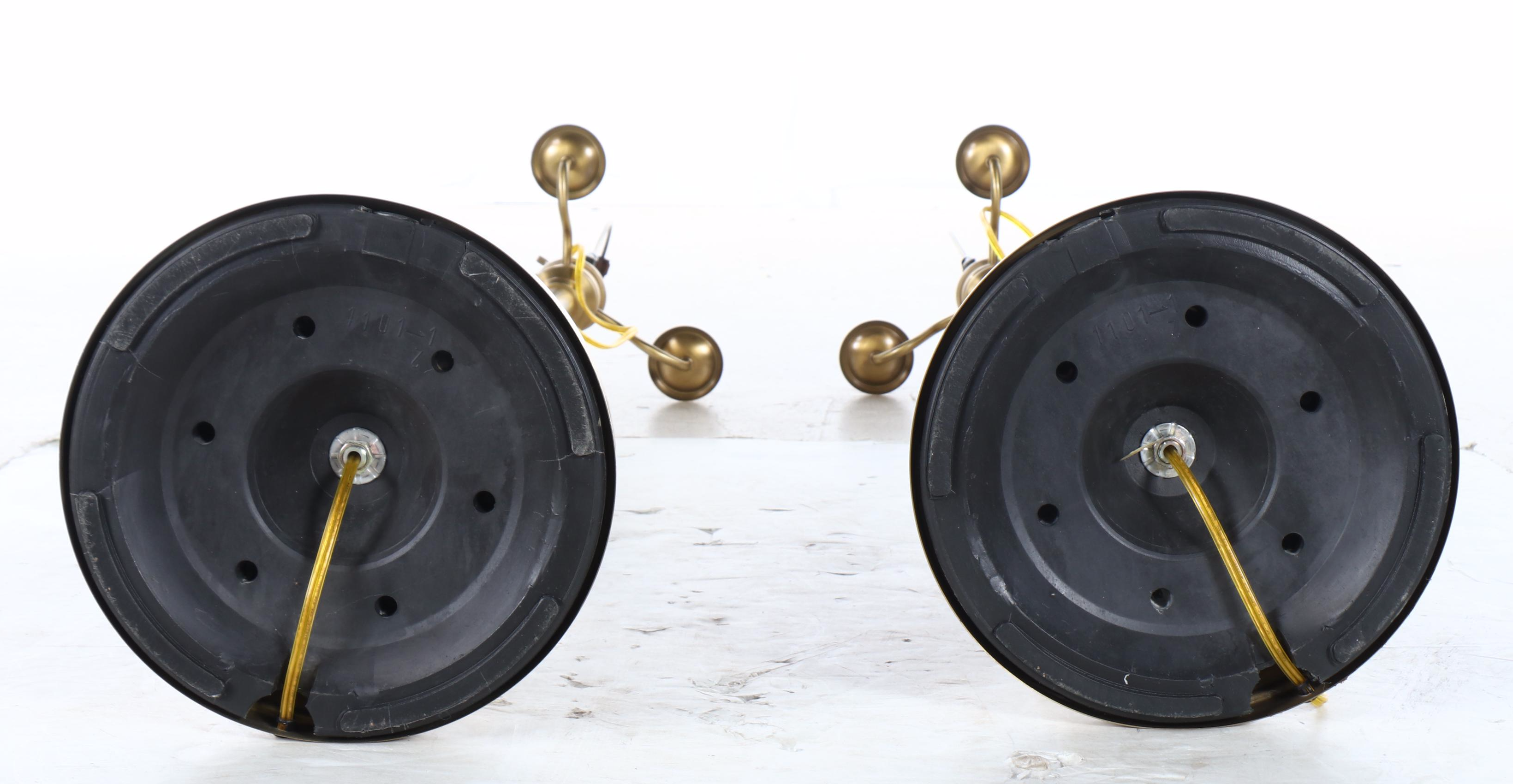 Neoclassical Style Brushed Brass Bouillotte Floor Lamps with Silk Shades, 21st C