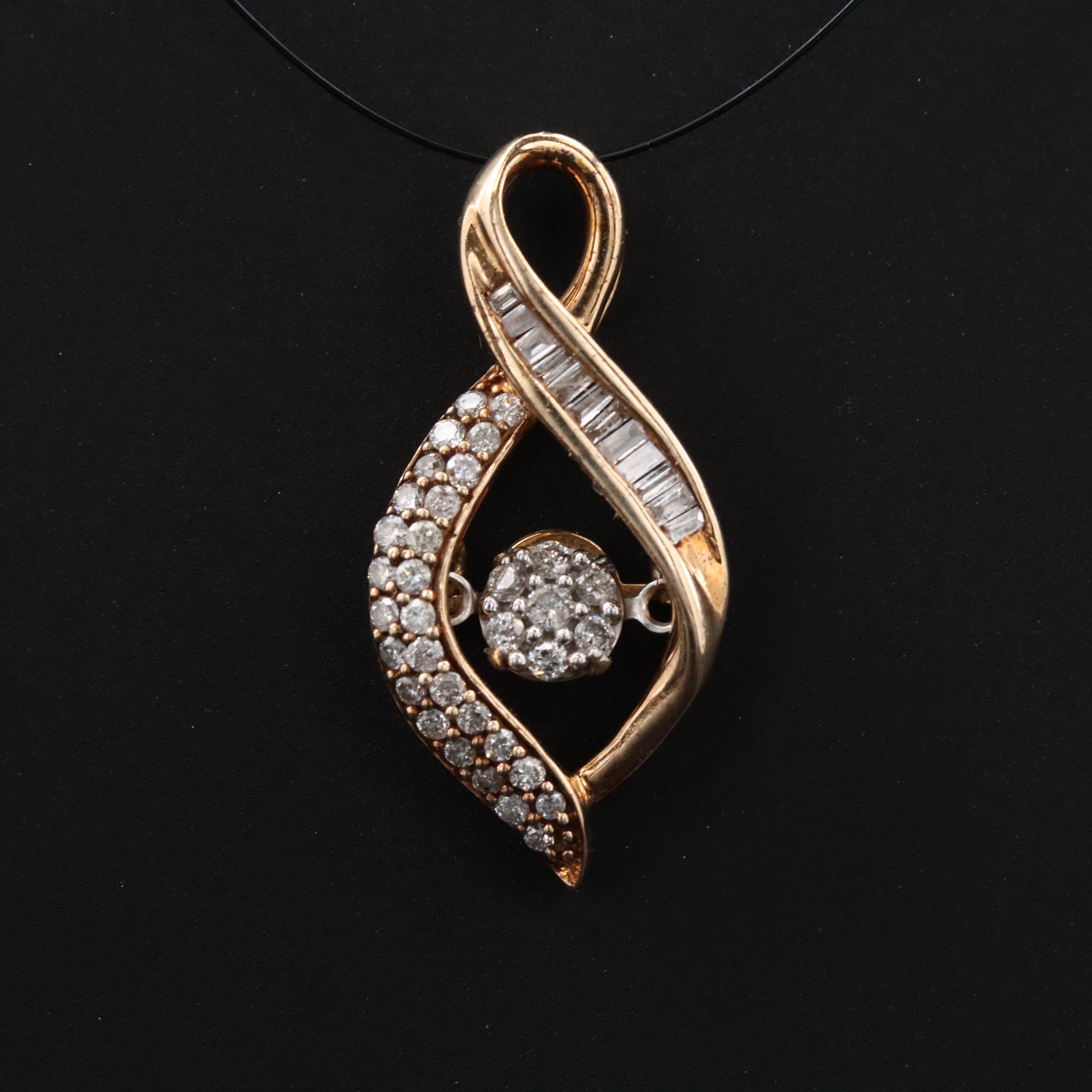 Articulated 10K 0.34 CTW Diamond Pendant