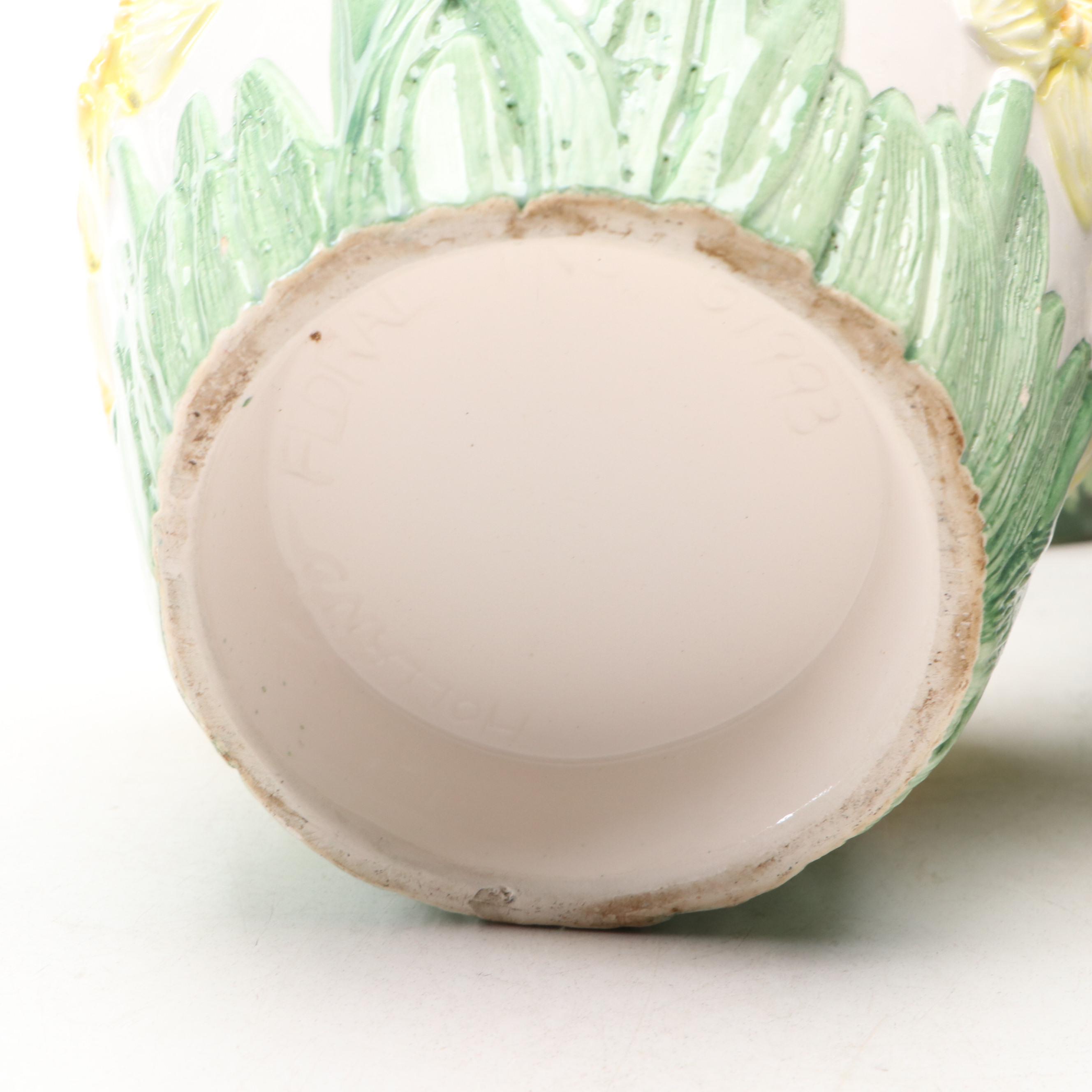 Hull with Other Ceramic Planters and Bottle Vase