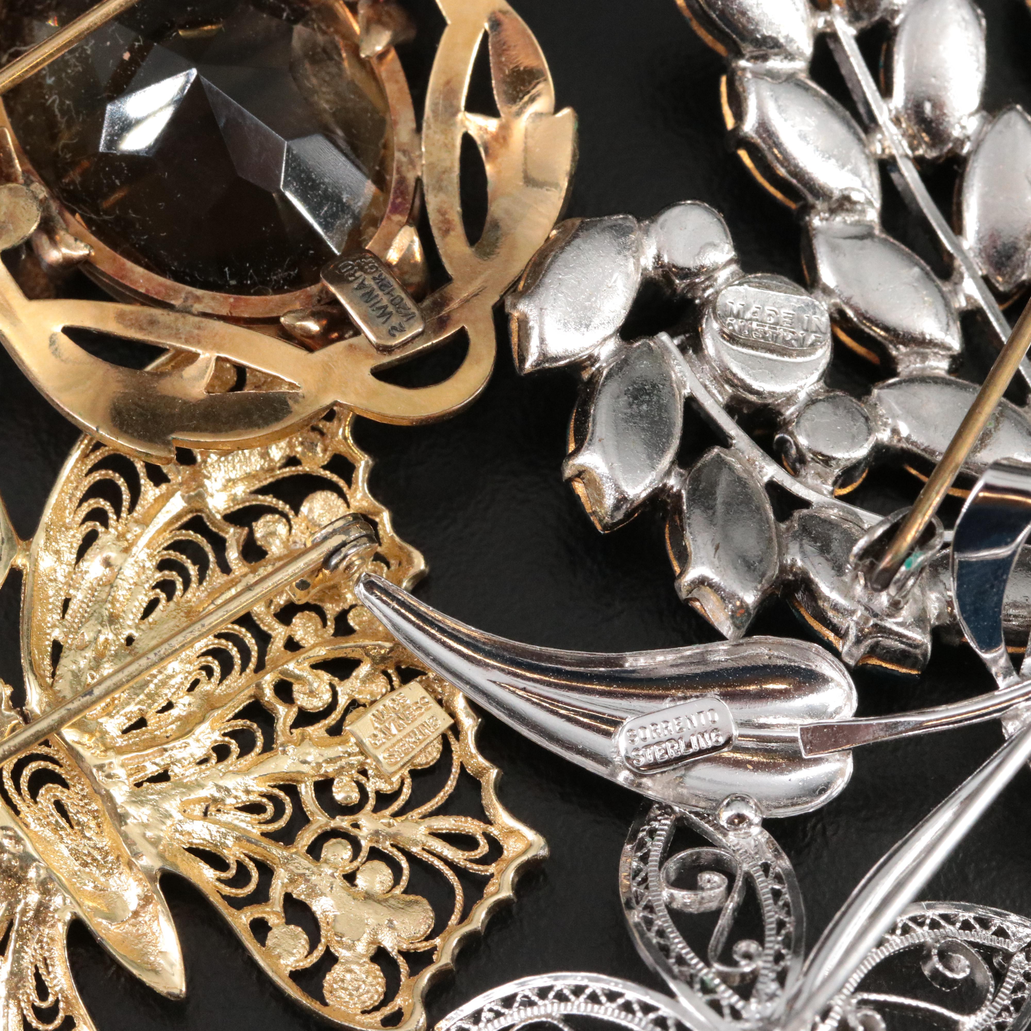 Vintage Gemstone Brooch Collection Featuring B. David