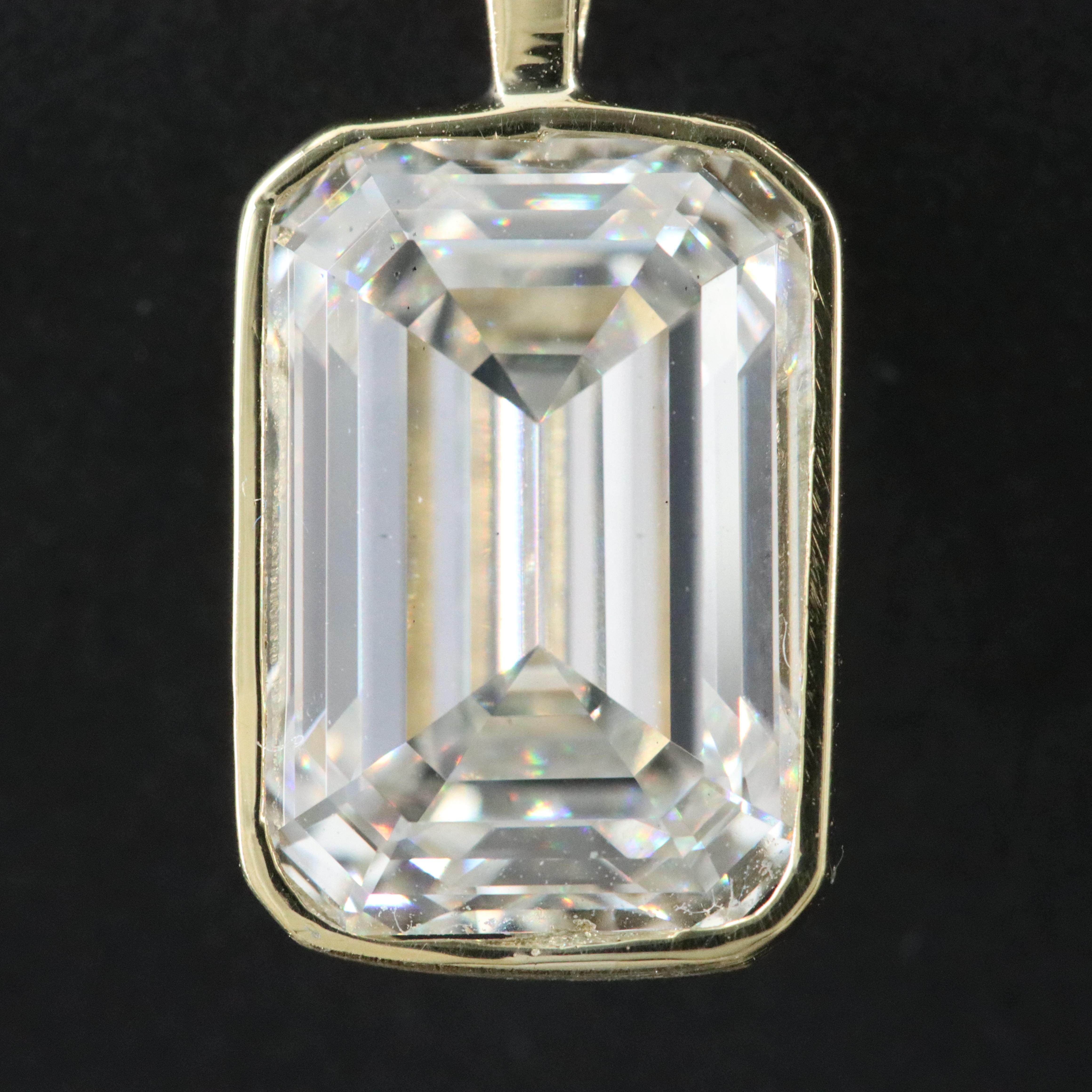 14K 4.04 CT Lab Grown Diamond Solitaire Pendant with IGI Report