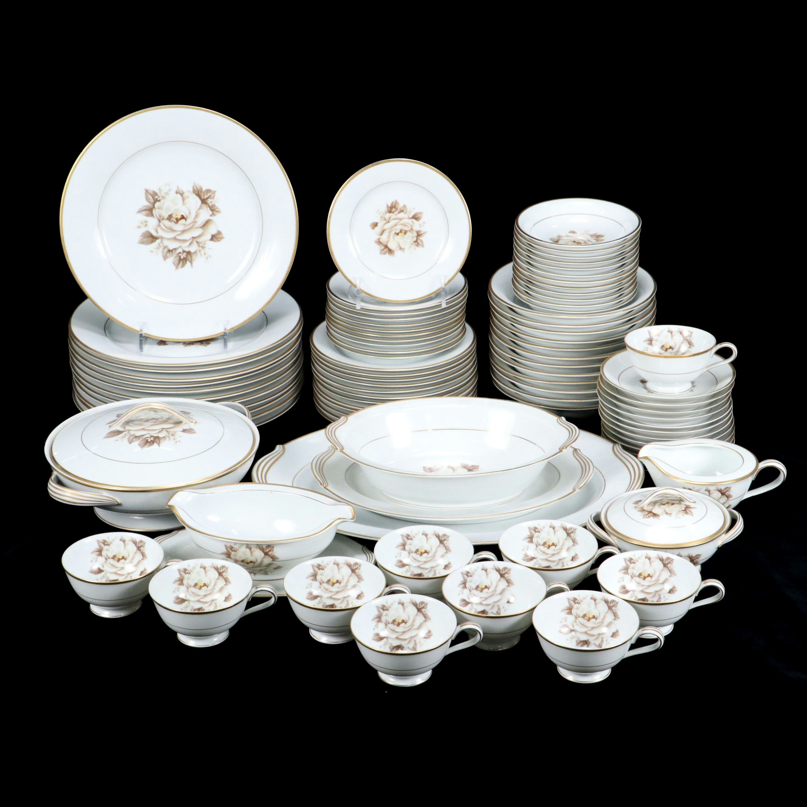 Noritake "Elizabeth" Porcelain Dinnerware and Serving Pieces, 1951–1954
