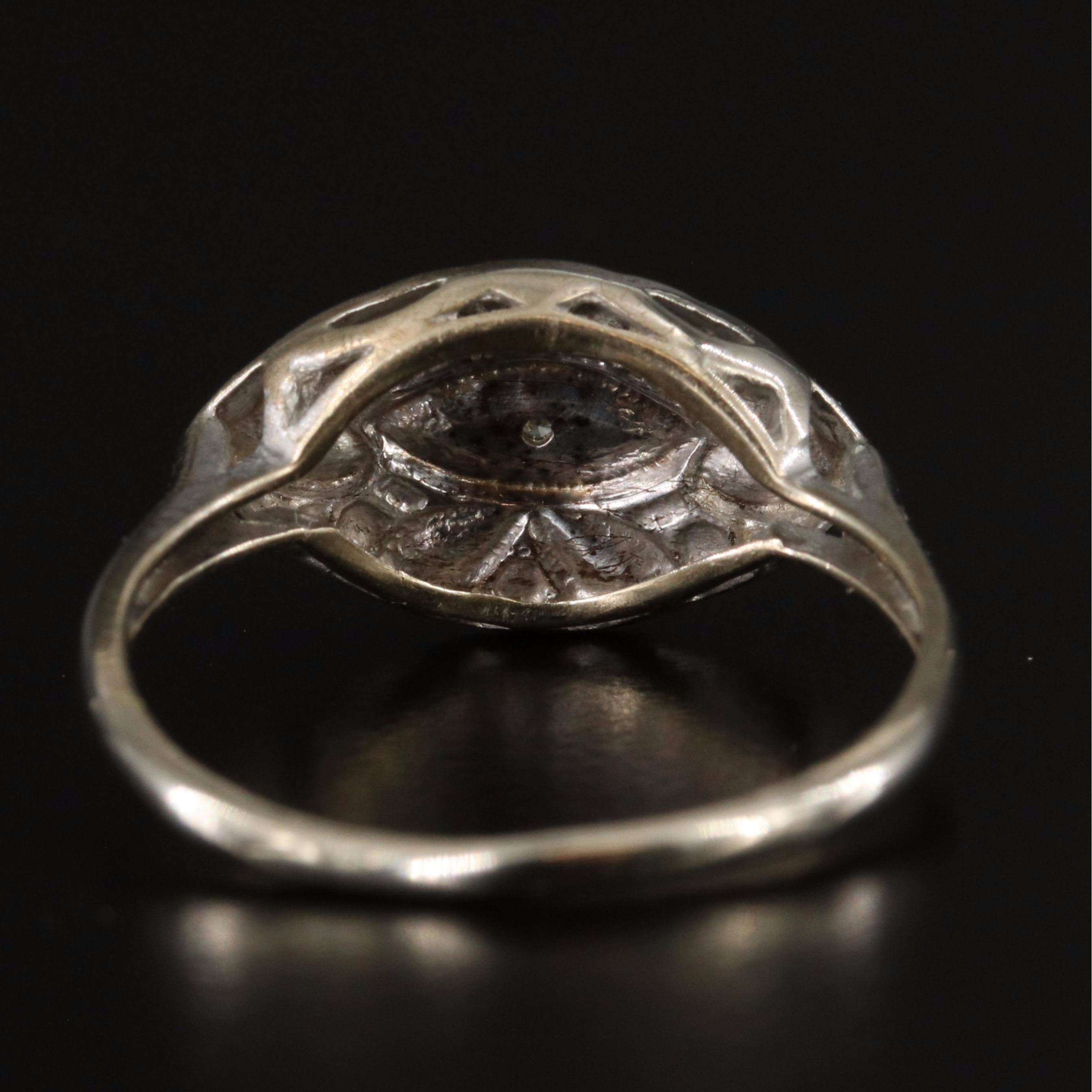 1930s 10K Diamond Navette Ring