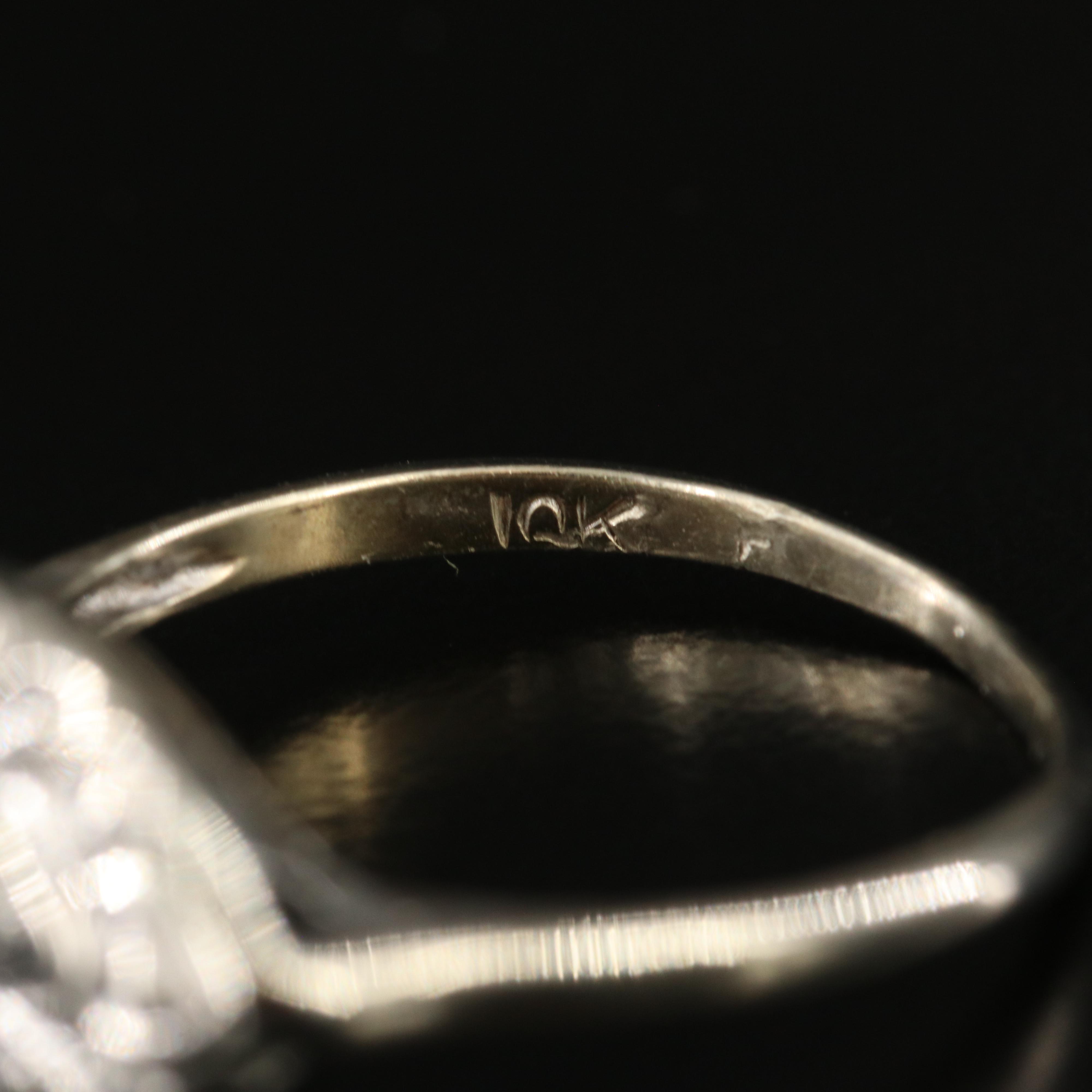 1930s 10K Diamond Navette Ring