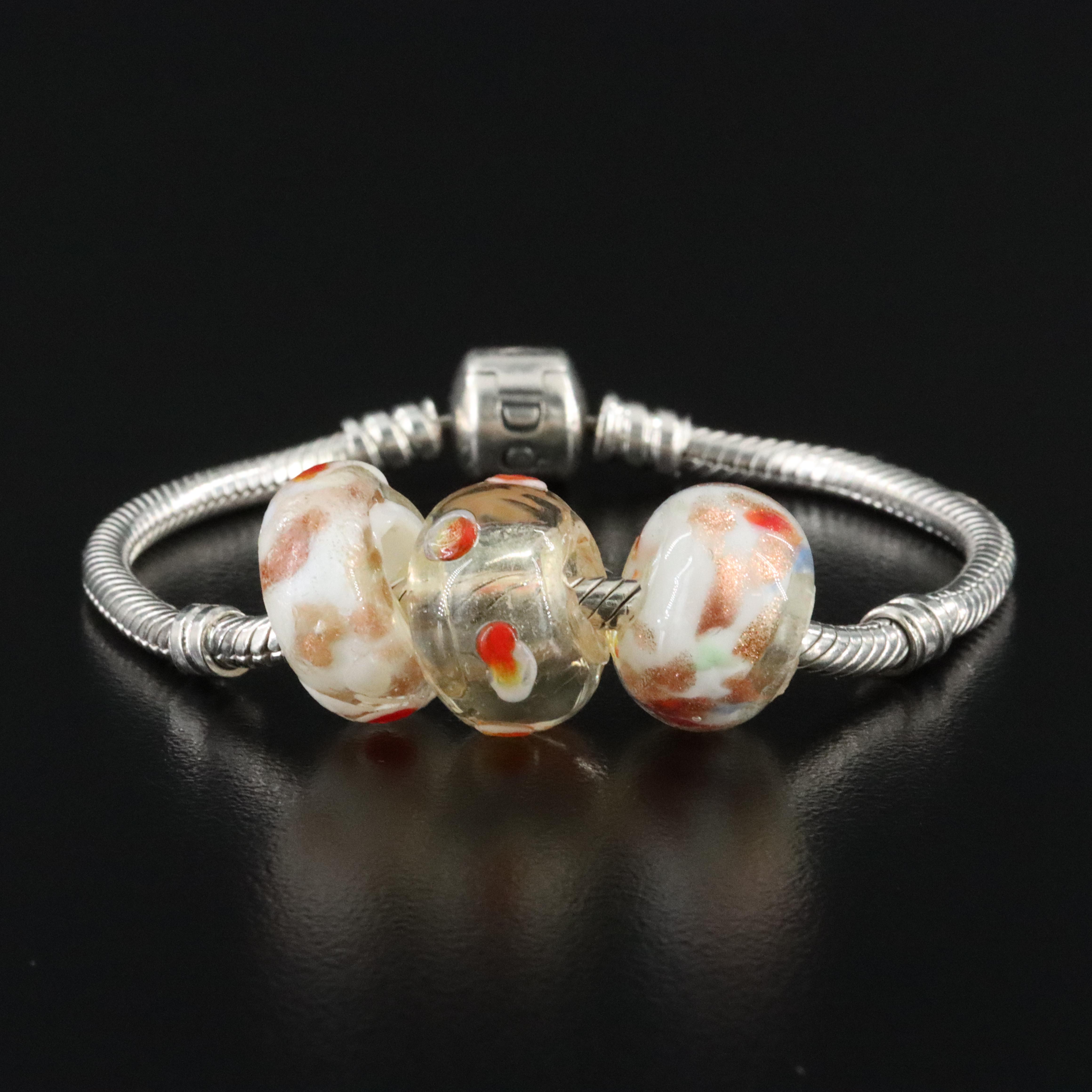 Pandora Sterling Bracelet and Beads