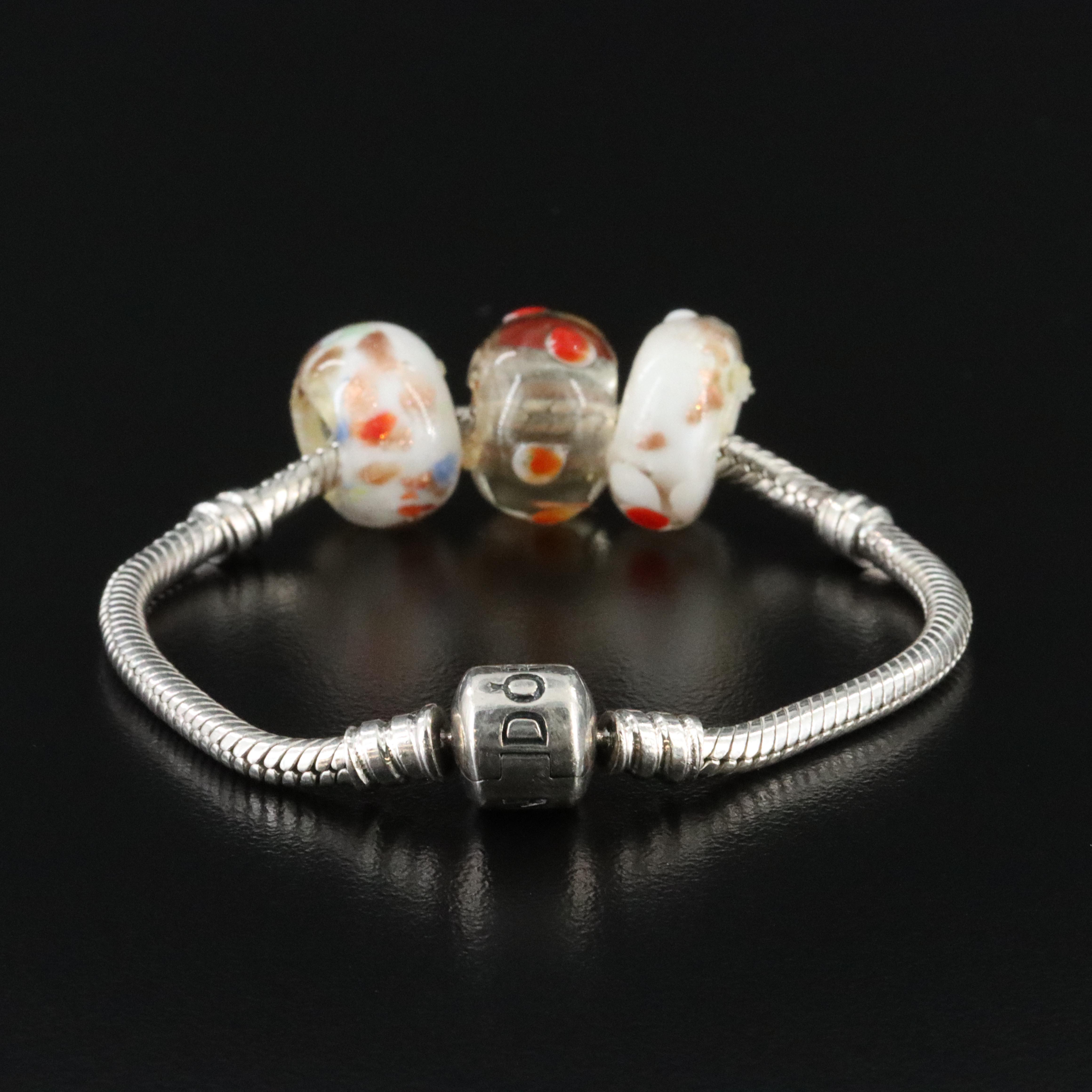 Pandora Sterling Bracelet and Beads