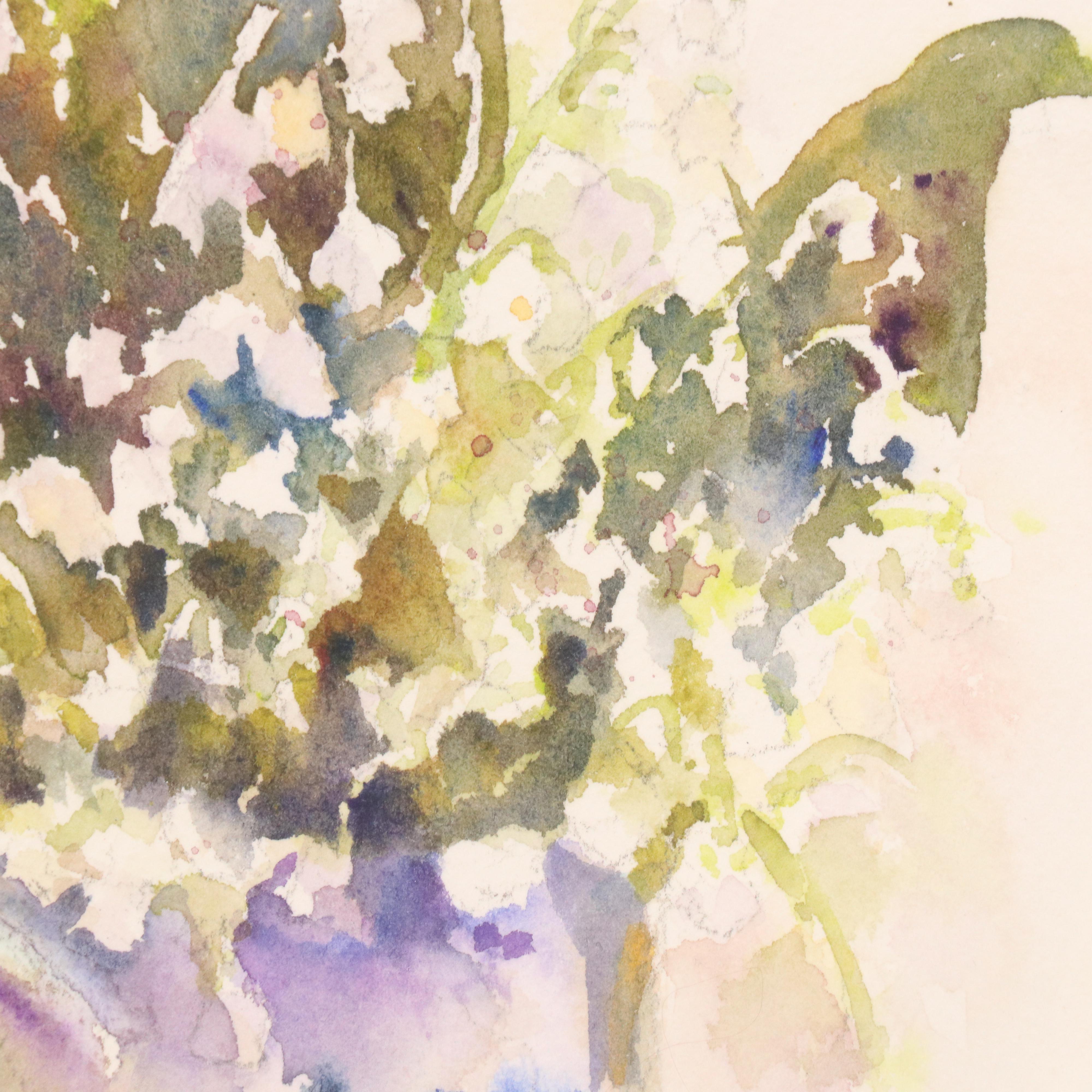 Kim F. Howard Floral Still Life Watercolor Painting "China Lilies"