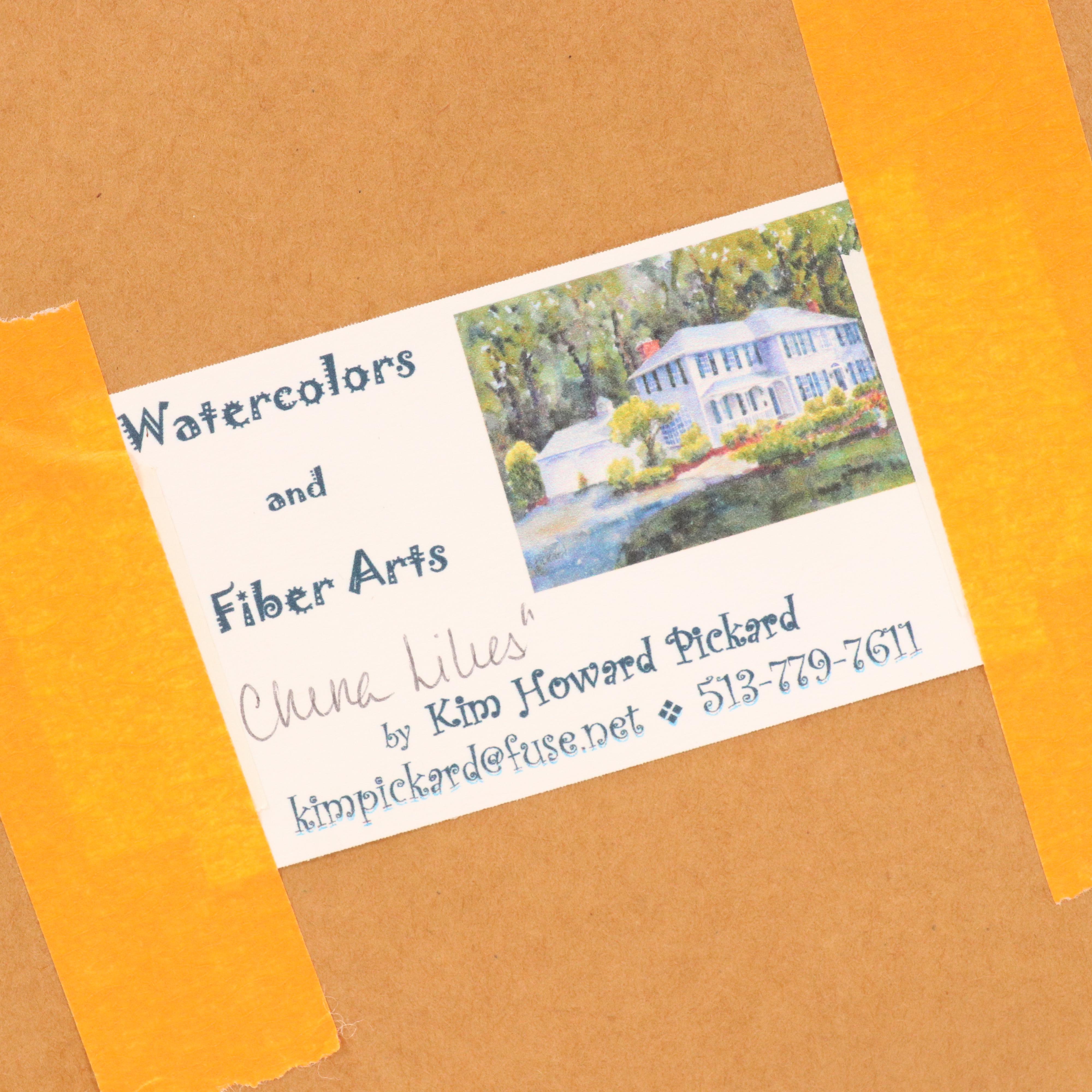 Kim F. Howard Floral Still Life Watercolor Painting "China Lilies"