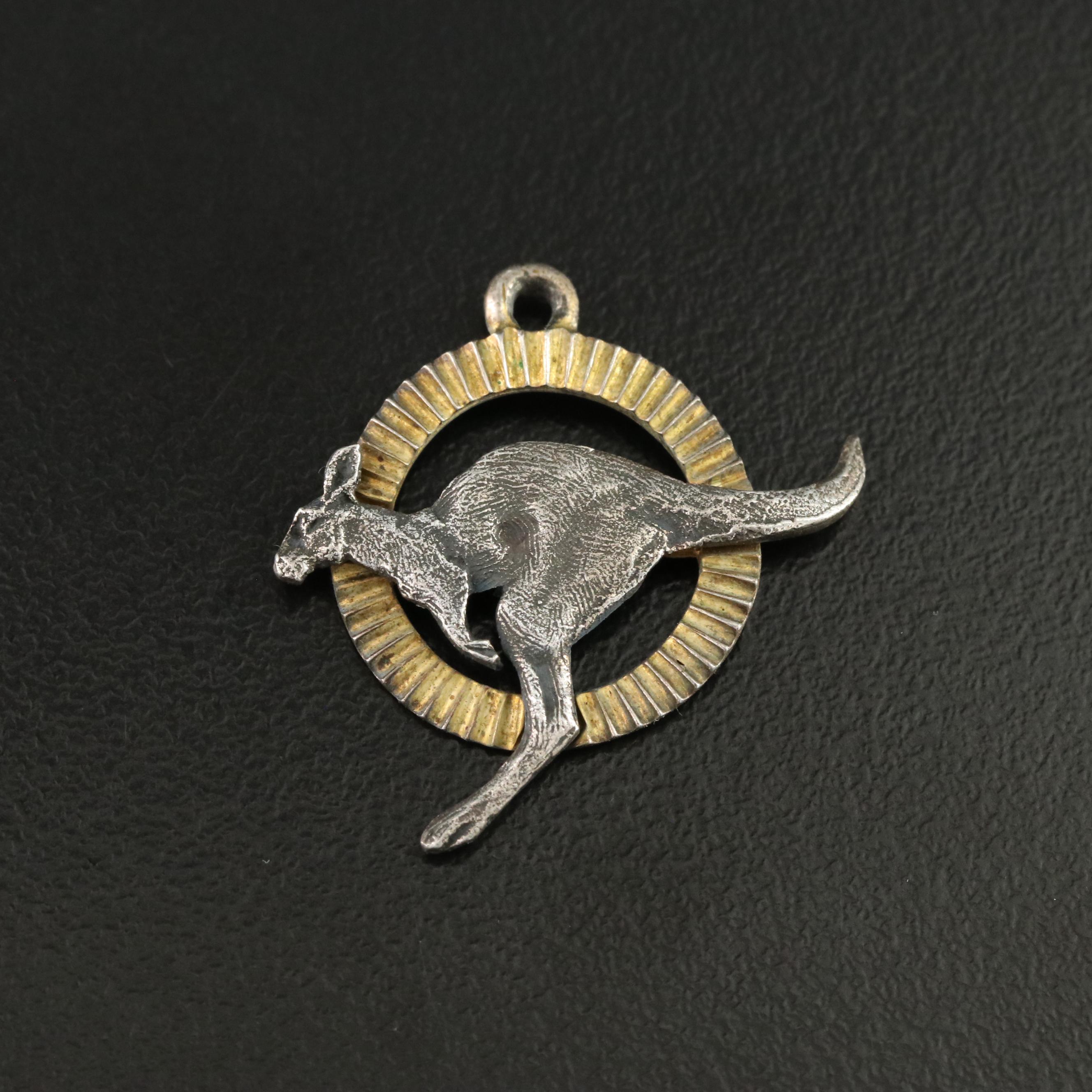 Sterling Kangaroo Charm Pendant