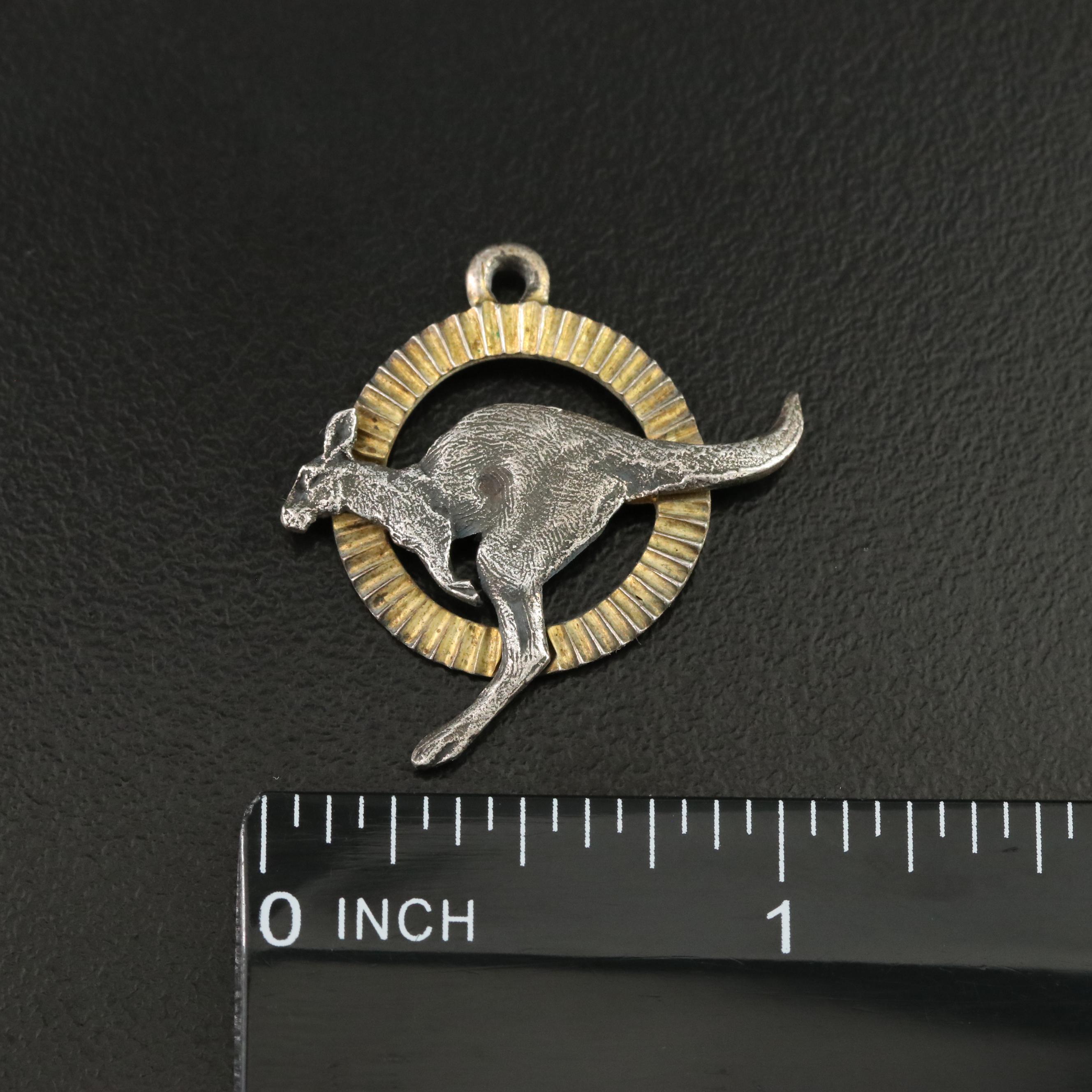 Sterling Kangaroo Charm Pendant