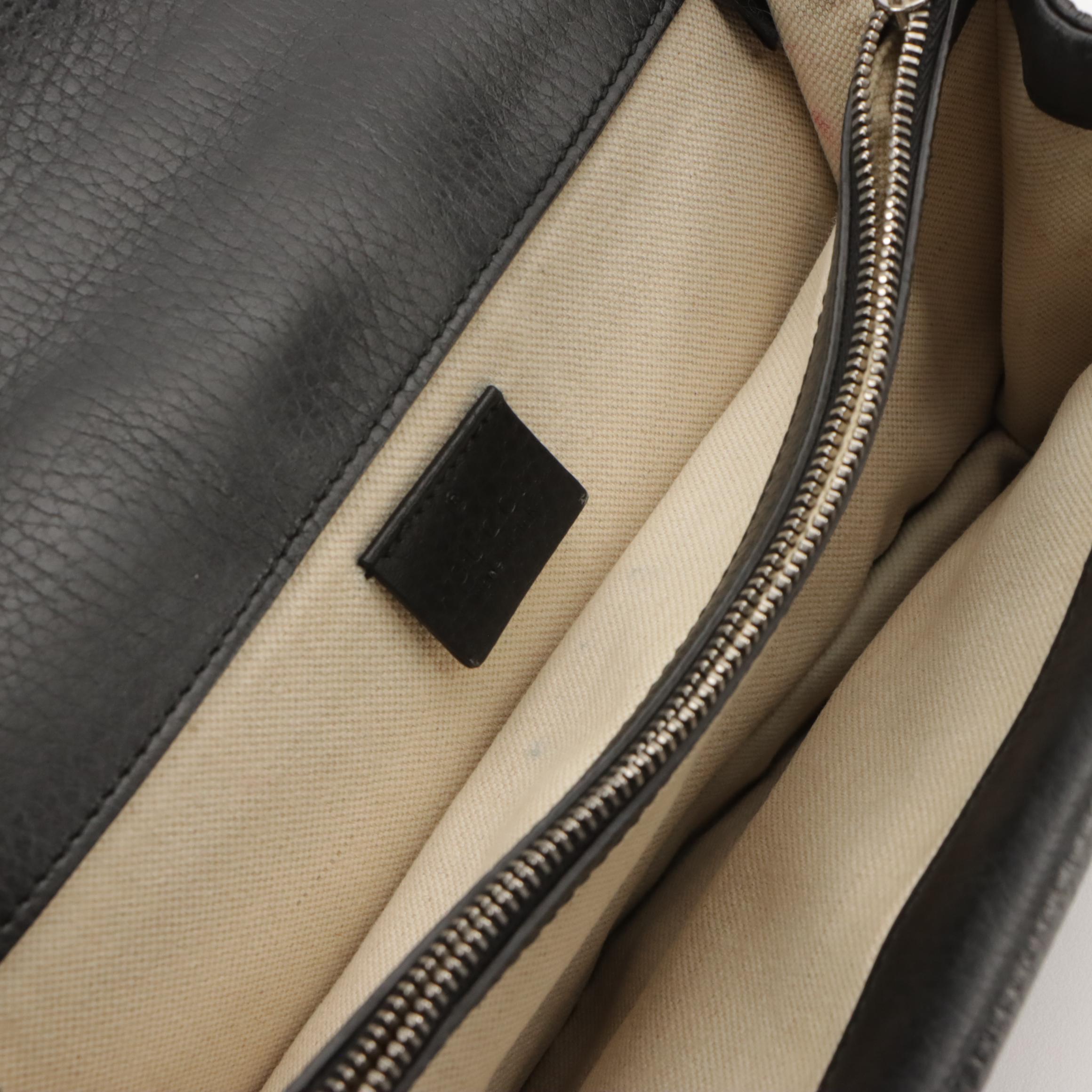 Gucci Medium Crystal Dionysus Shoulder Bag in Black Grained Leather