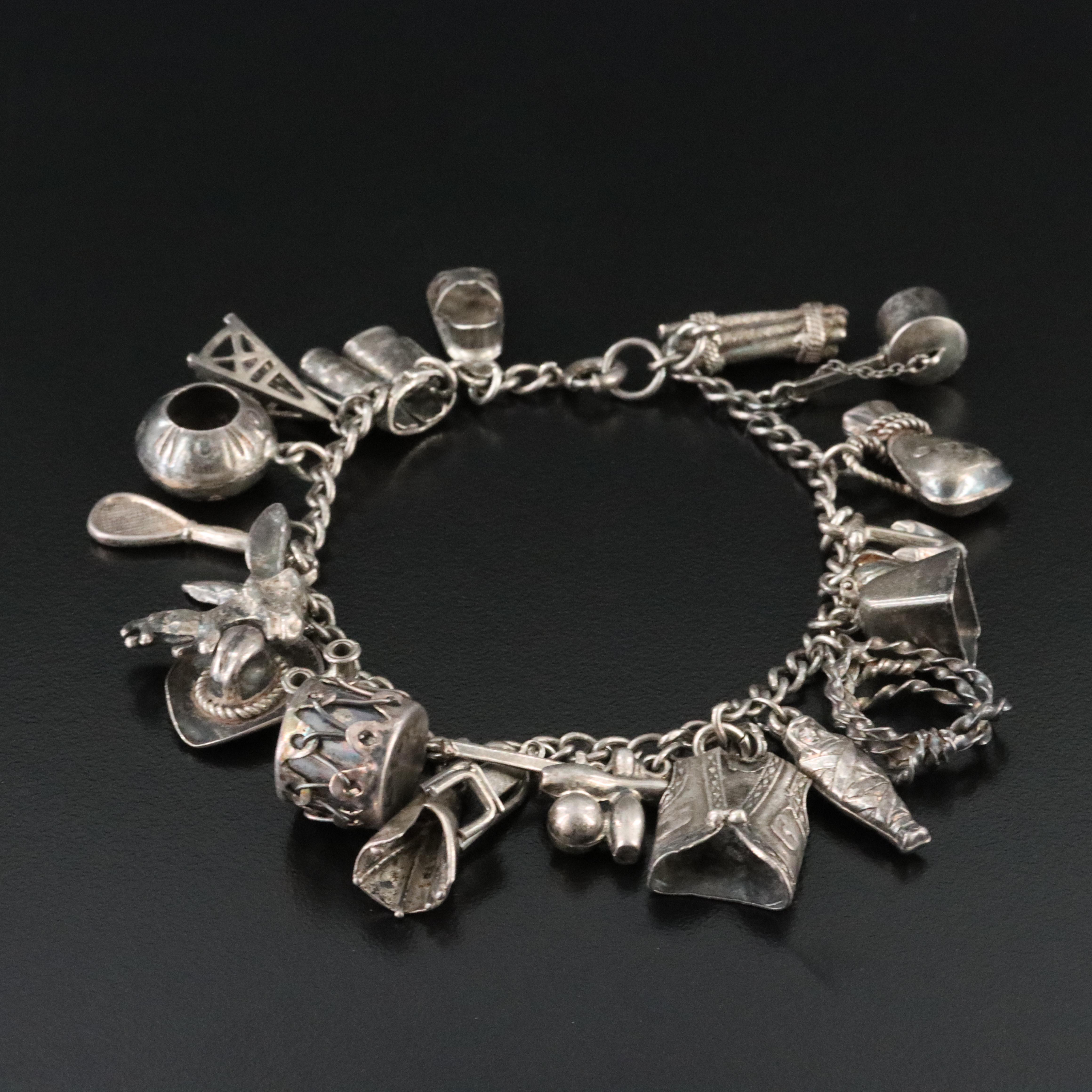Vintage Sterling Charm Bracelet