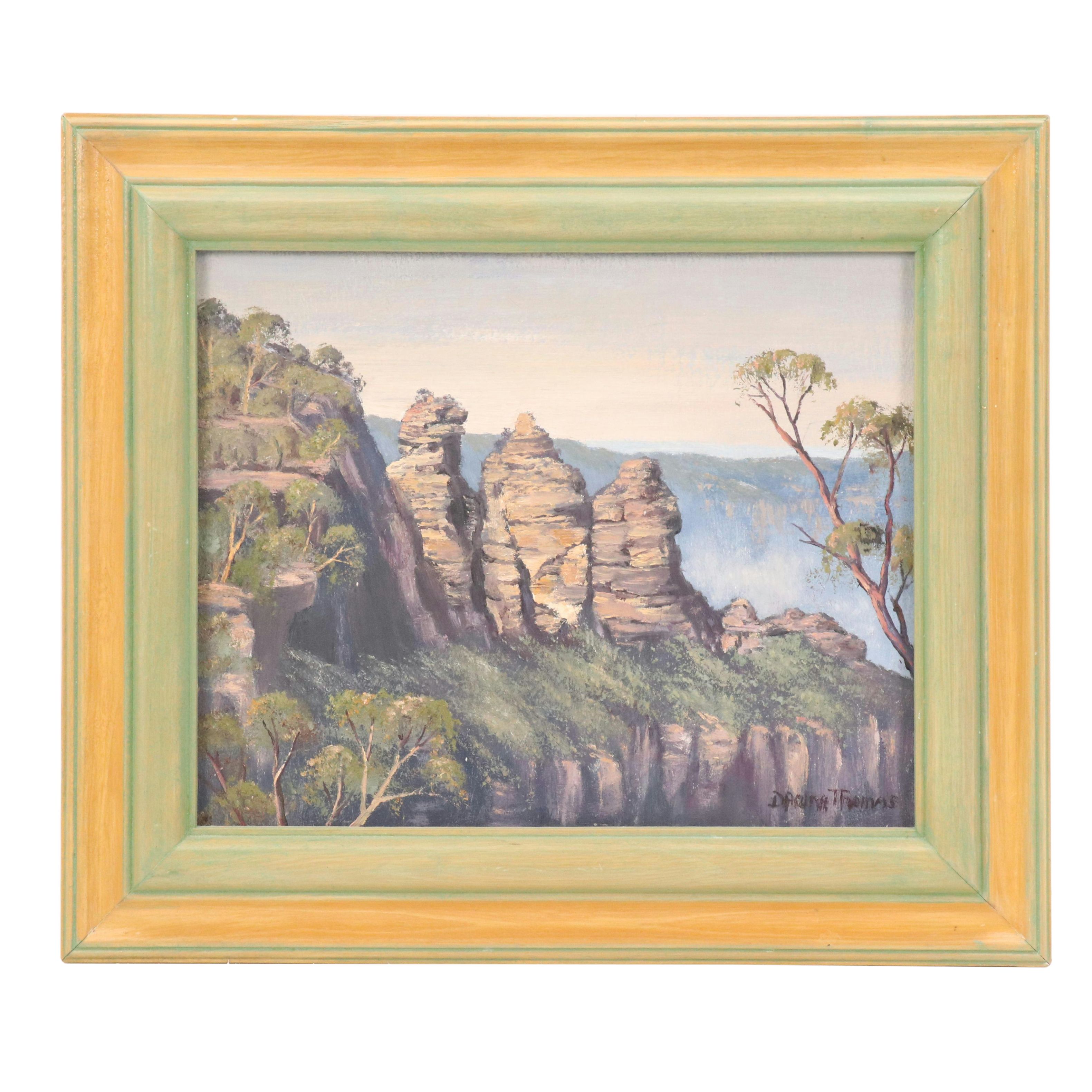 Dawna Thomas Landscape Oil Painting "The Three Sisters"
