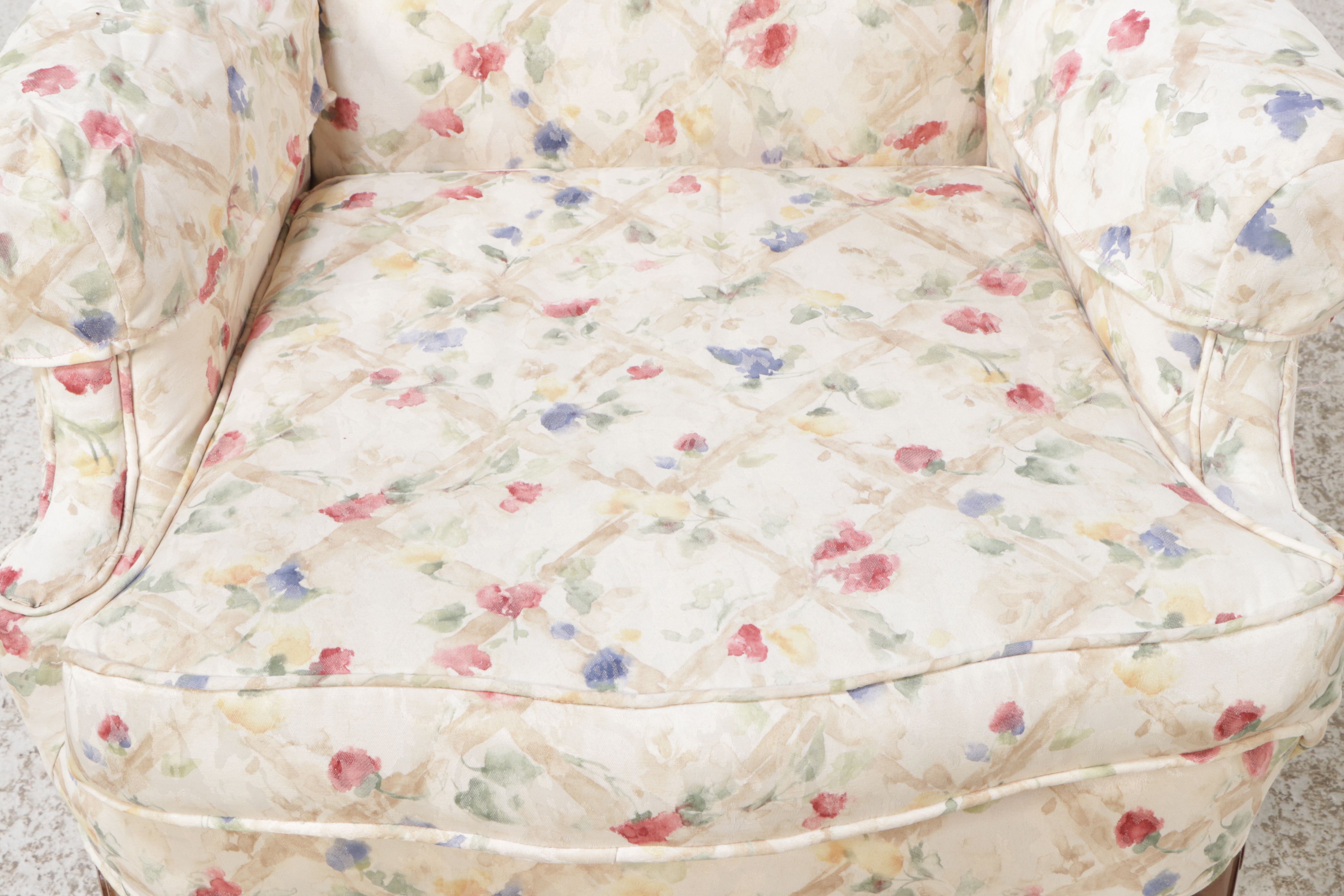 Pair of Queen Anne Style Upholstered Wingback Armchairs