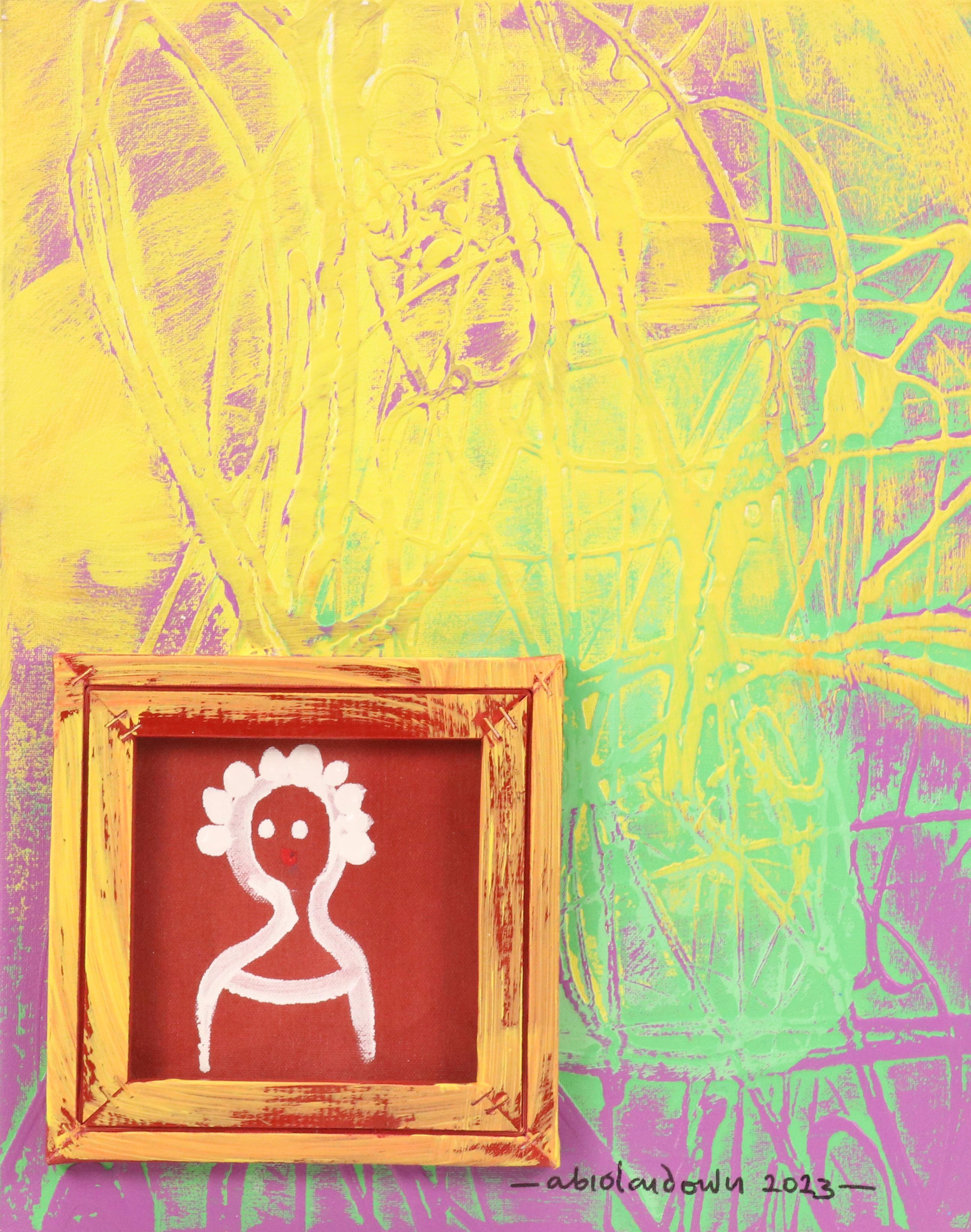 Abiola Idowu Abstract Mixed Media Portrait "Beautiful Life II," 2023