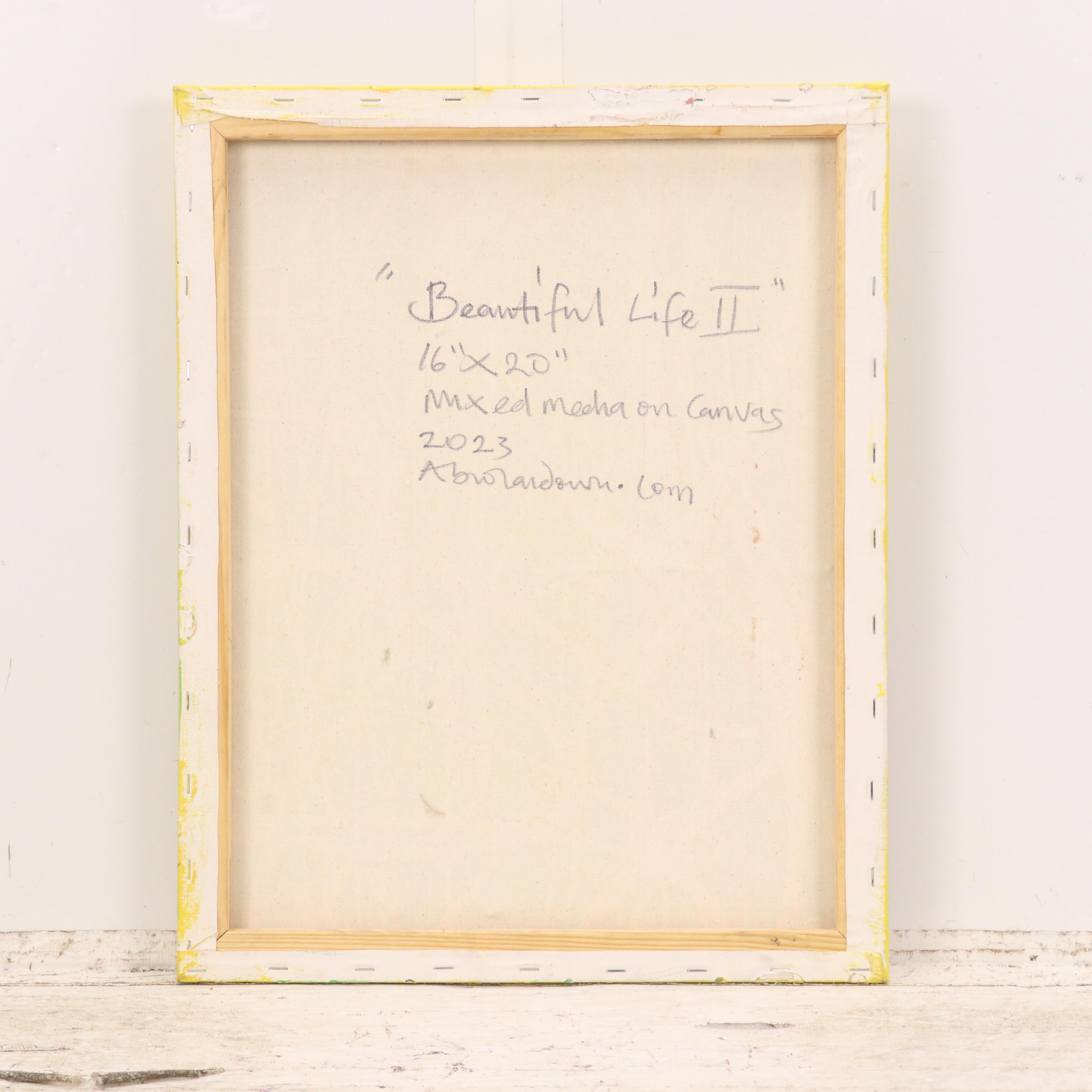 Abiola Idowu Abstract Mixed Media Portrait "Beautiful Life II," 2023