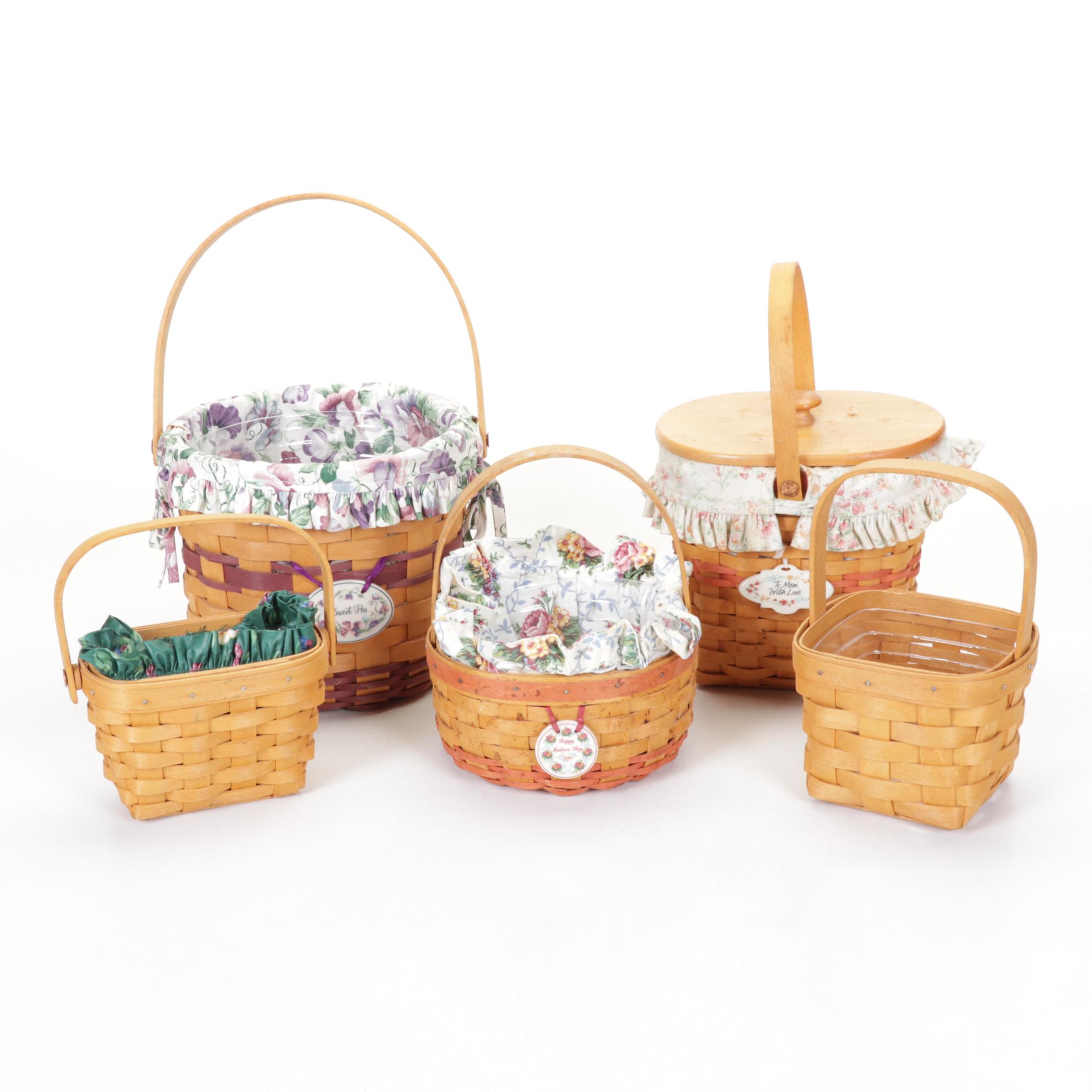 Longaberger "Mother's Day" & Other Woven Maple Baskets
