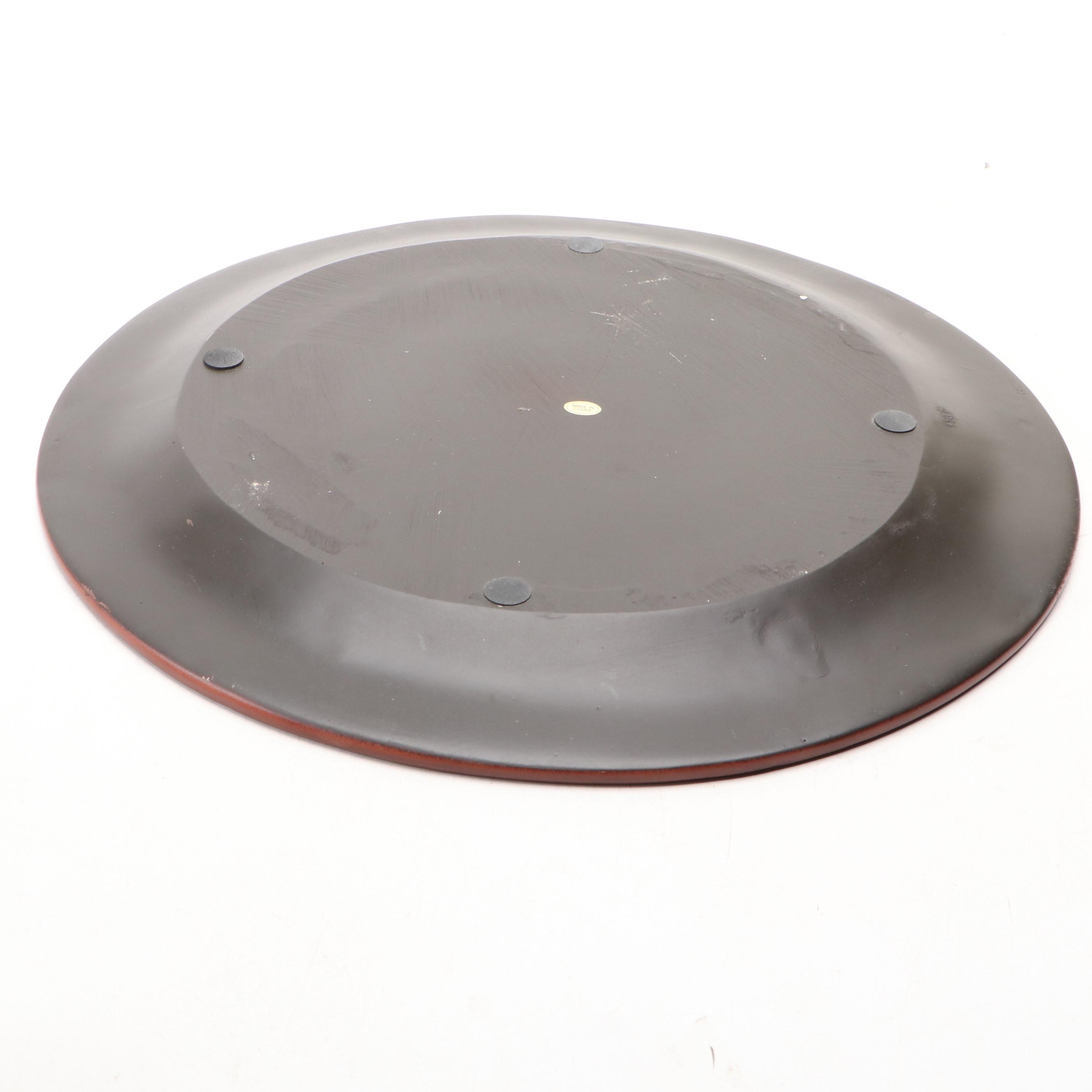 Contemporary Resin Vases with Chargers and Decorative Orbs