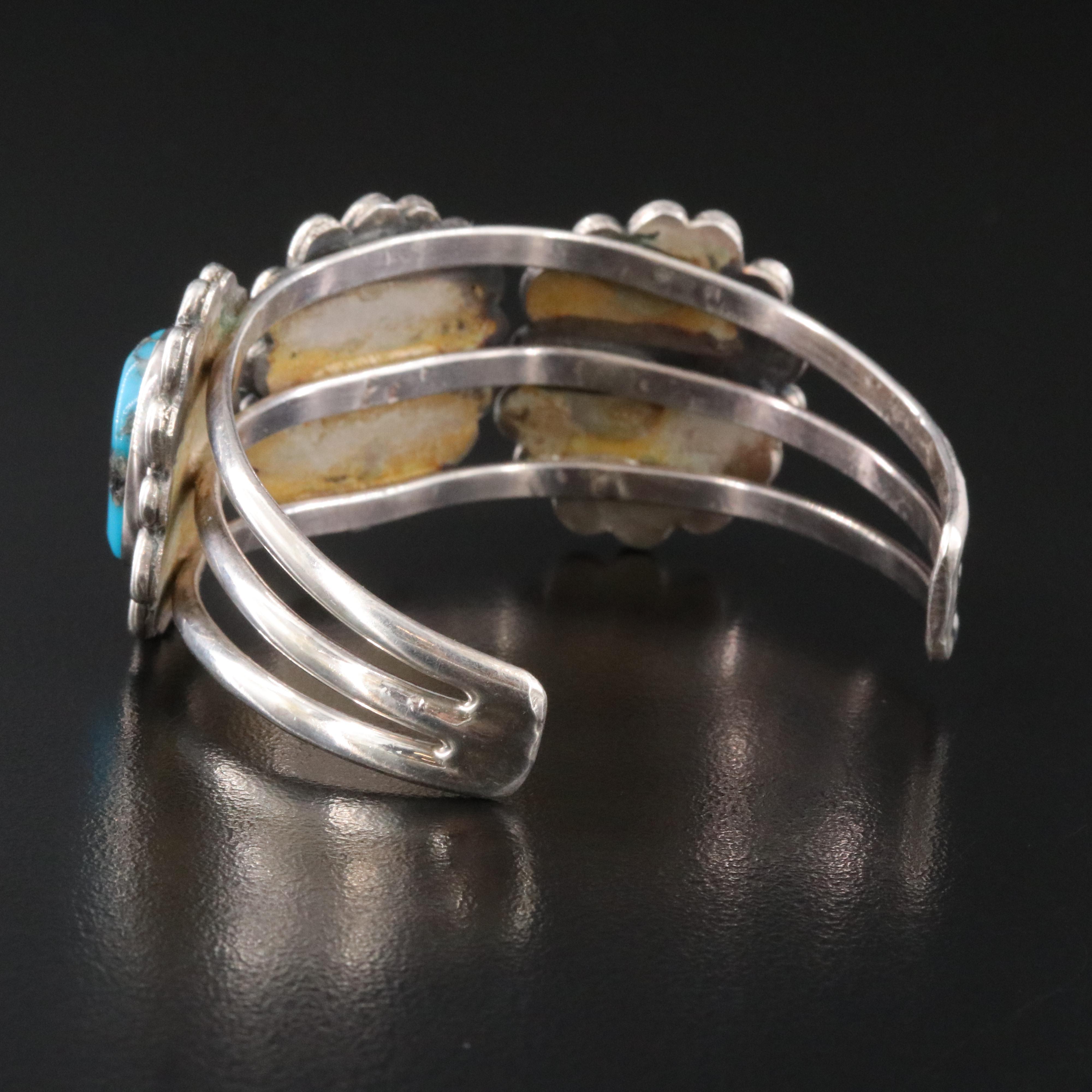 Sterling Lace Turquoise Cuff