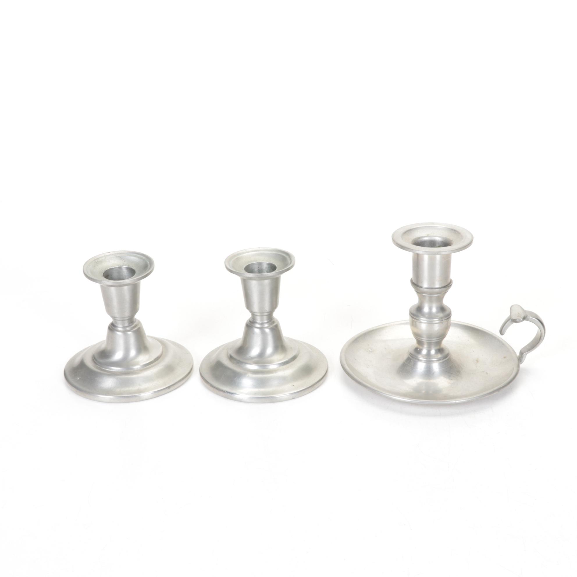 Pewter Bicentennial Commemorative Plate & Candle Holders