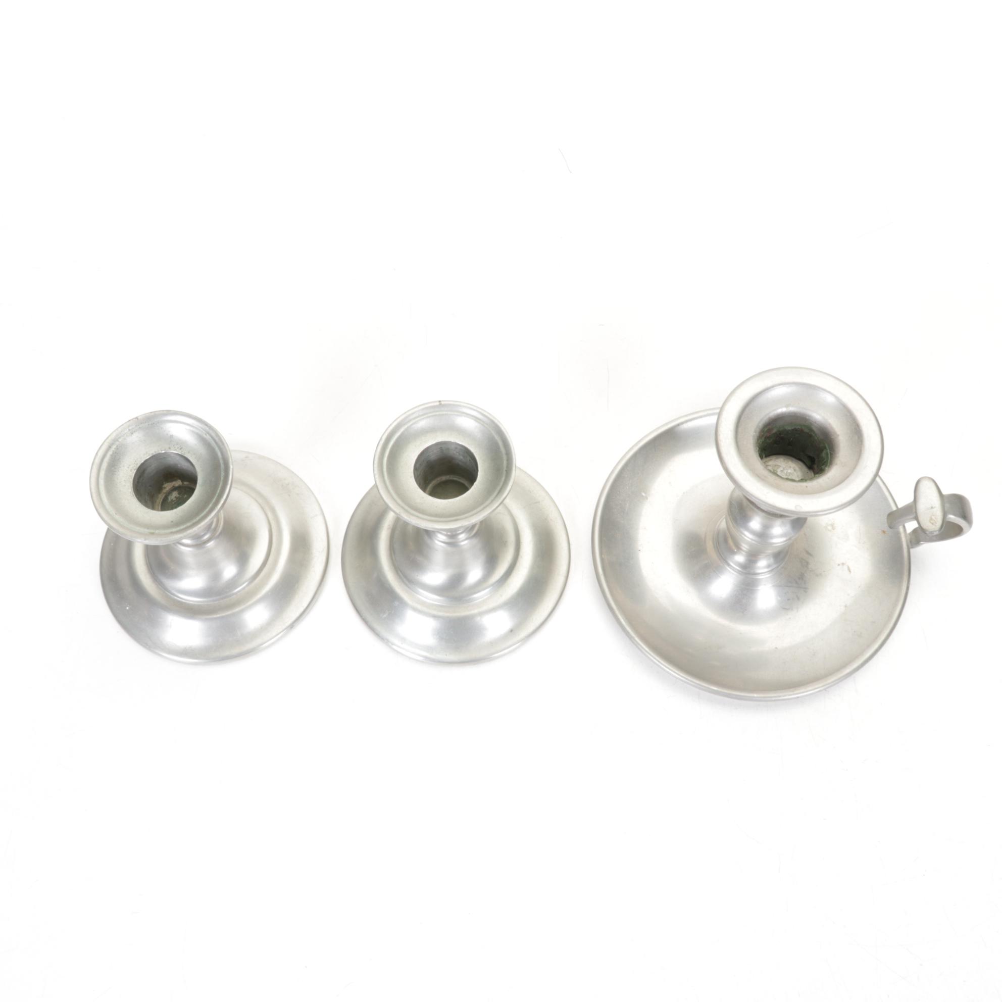 Pewter Bicentennial Commemorative Plate & Candle Holders