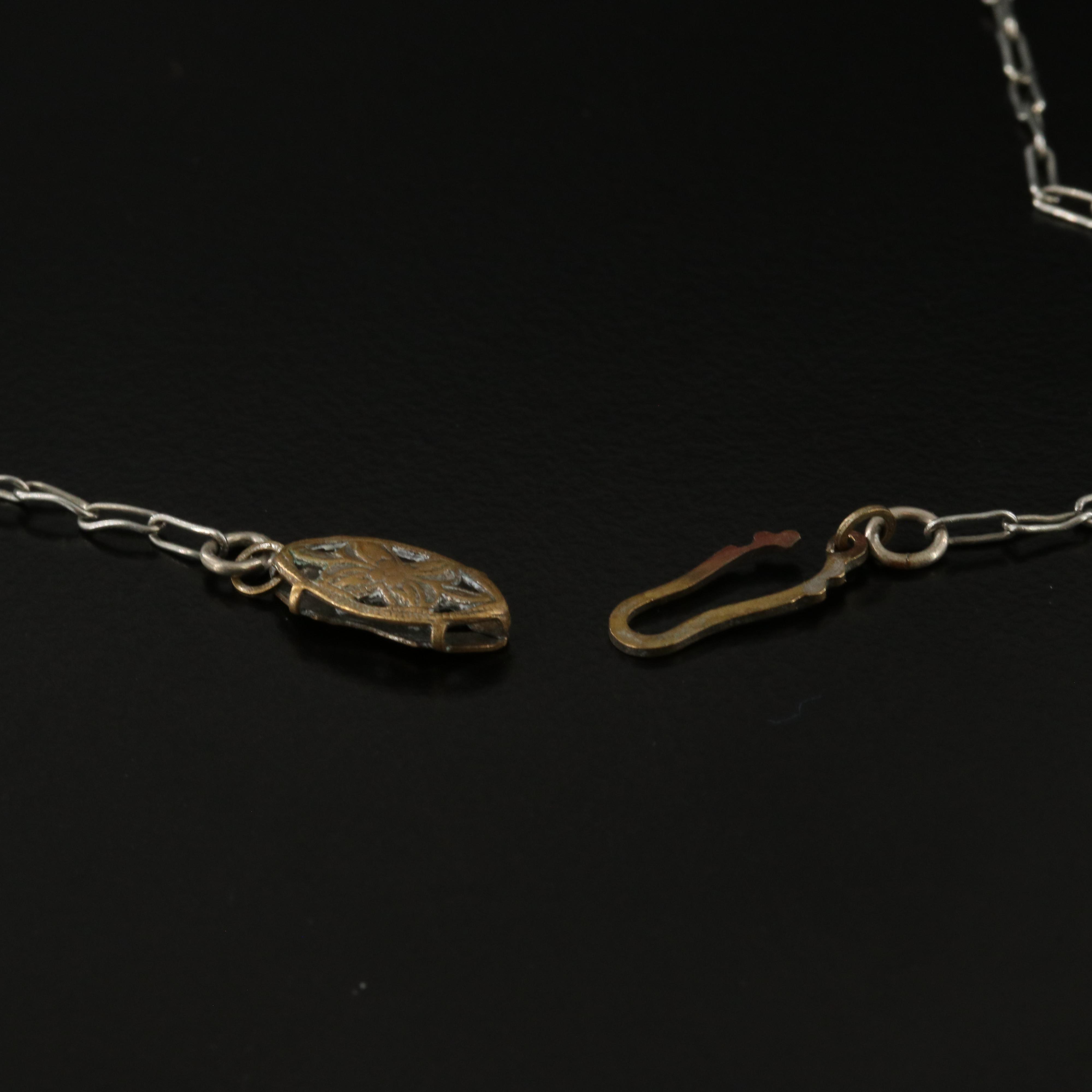 Art Deco Style Amber Glass Butterfly Necklace