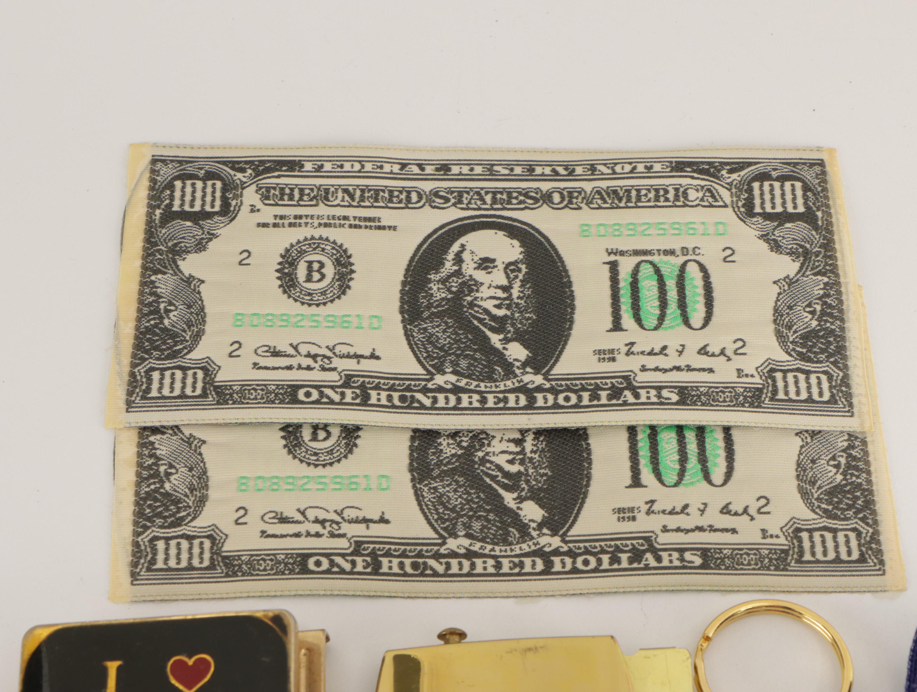 Vintage Belt Buckles, Pierre Cardin Keys & Padlock, Harrod's Keychain, and More