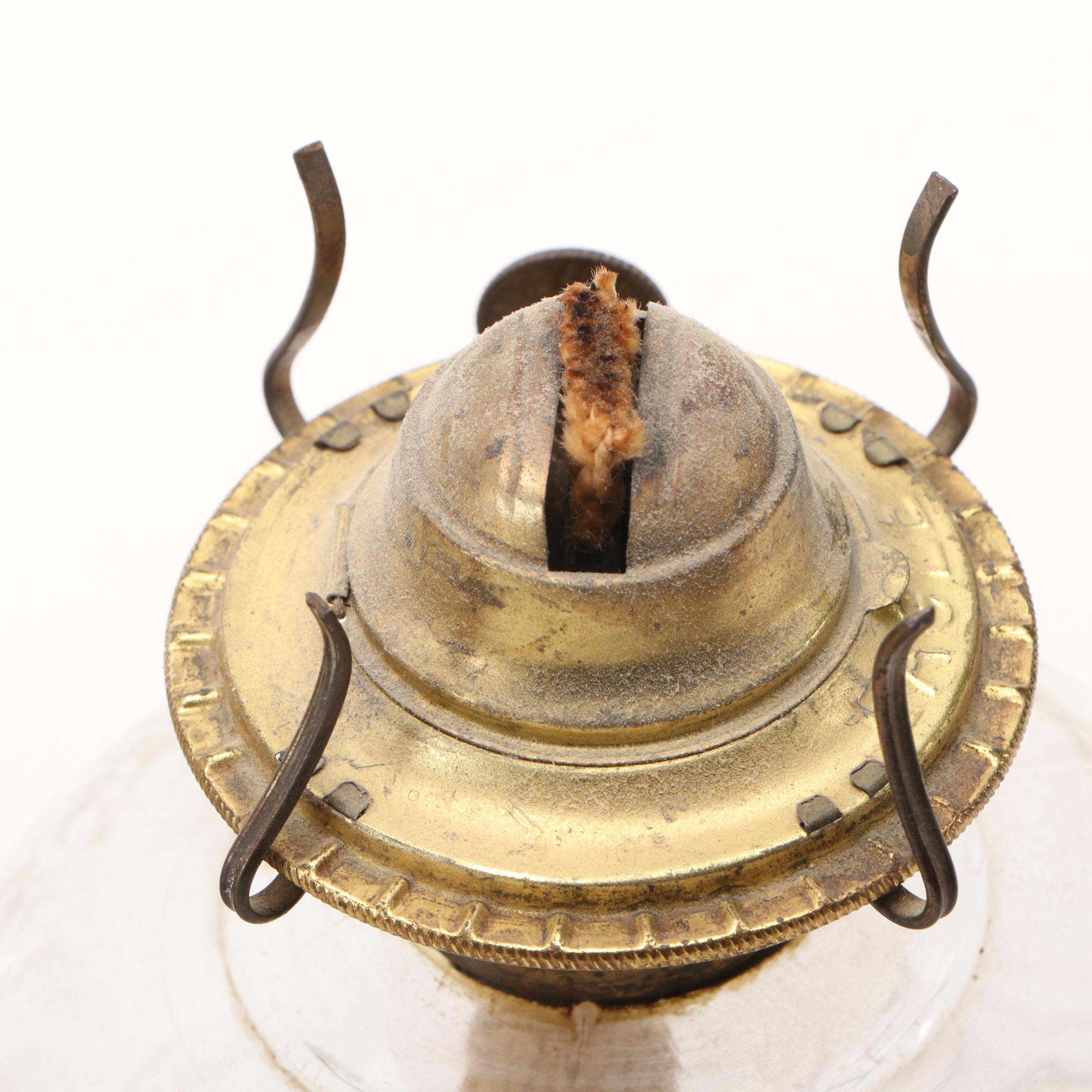 Porcelain & Glass Kerosene Lamps, S. Sternau Brass Sterno and Table Lamp