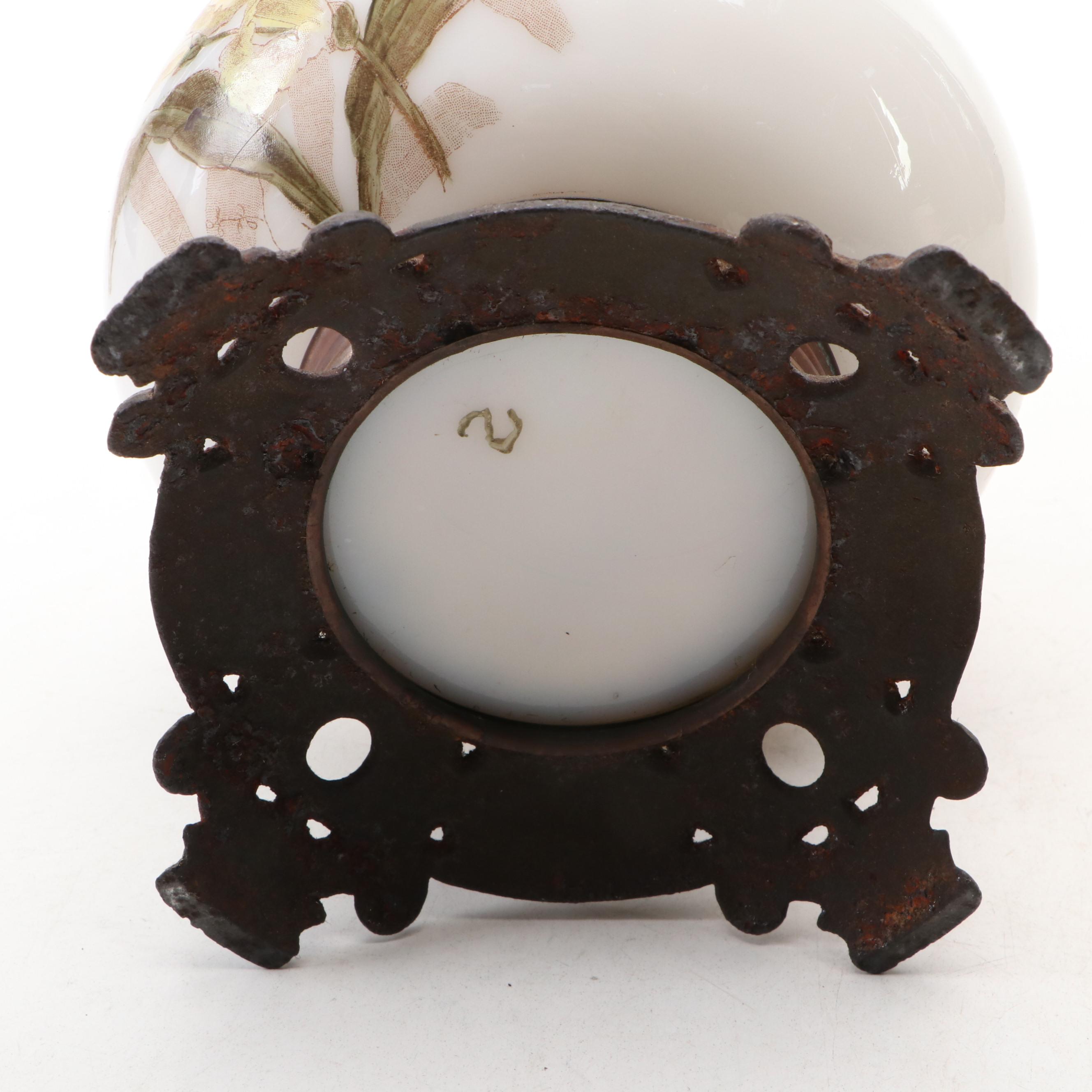 Porcelain & Glass Kerosene Lamps, S. Sternau Brass Sterno and Table Lamp