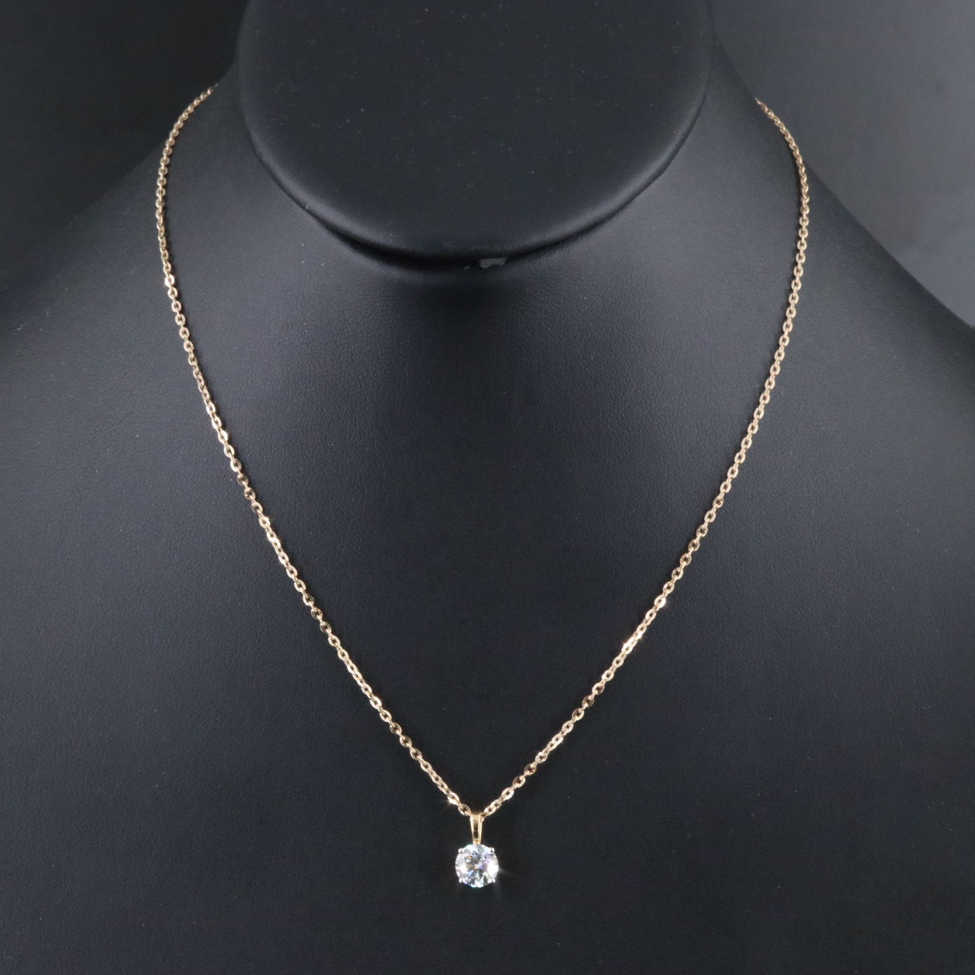 14K 1.02 CT Lab Grown Diamond Solitaire Pendant Necklace with IGI Report