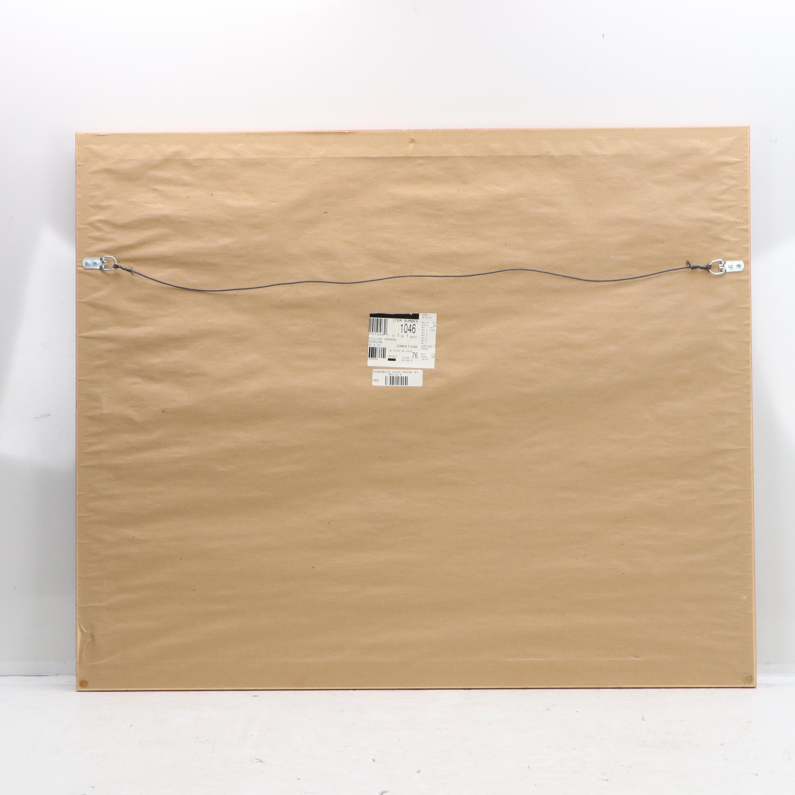 After John Terelak Offset Lithograph "Village Harbor," 1994