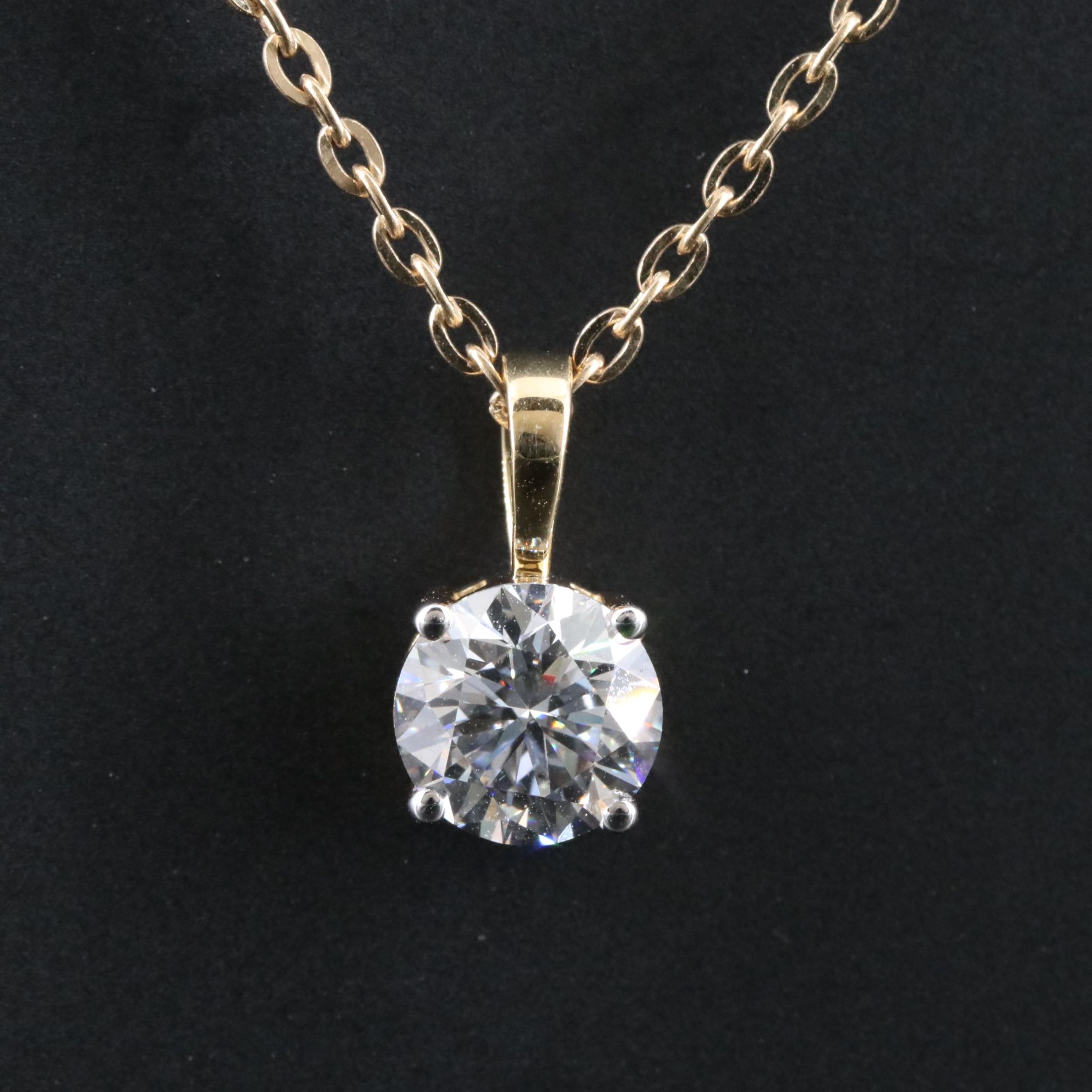 14K 1.06 CT Lab Grown Diamond Solitaire Necklace with IGI Report