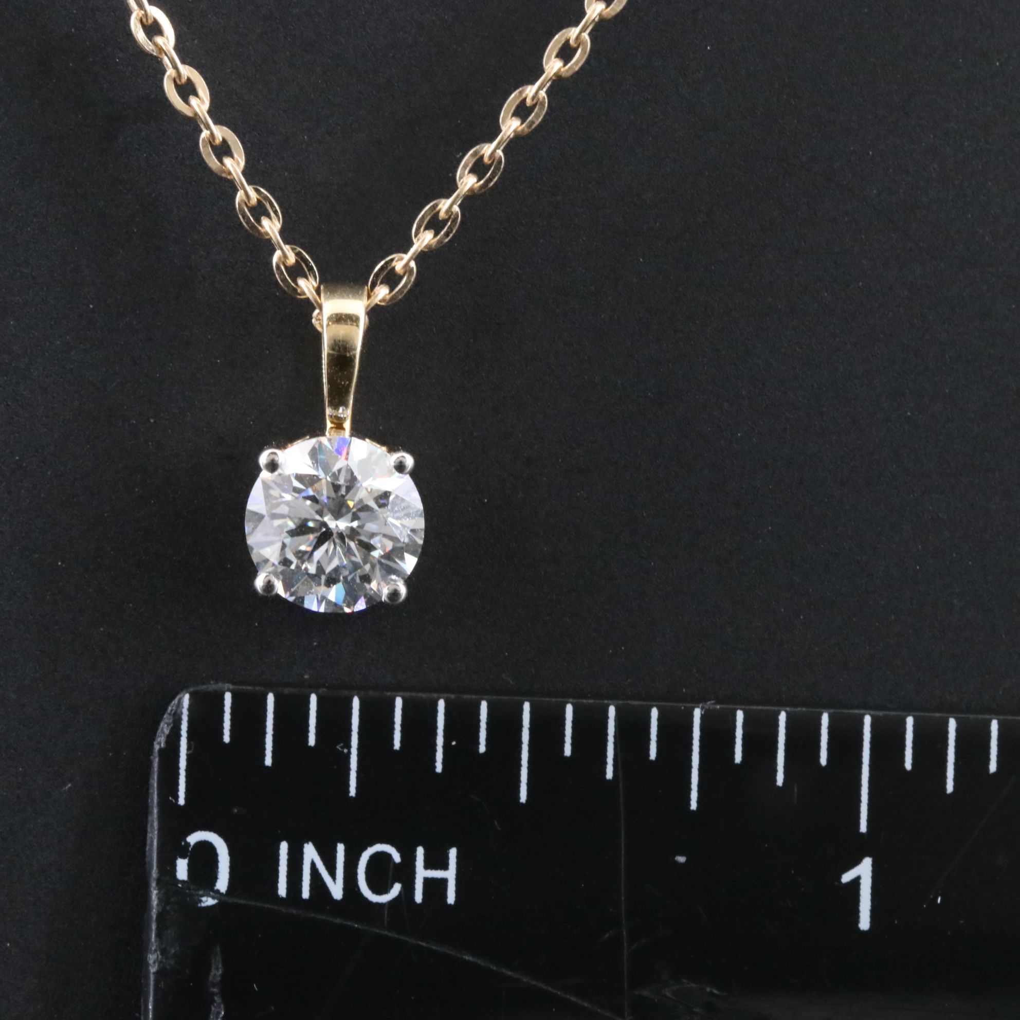 14K 1.06 CT Lab Grown Diamond Solitaire Necklace with IGI Report