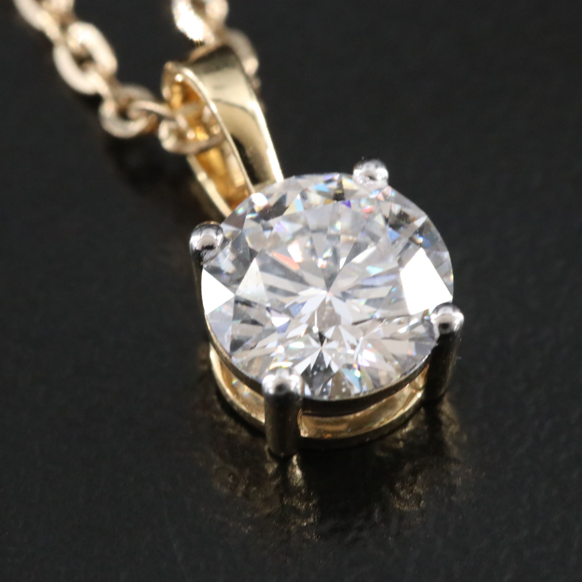 14K 1.06 CT Lab Grown Diamond Solitaire Necklace with IGI Report