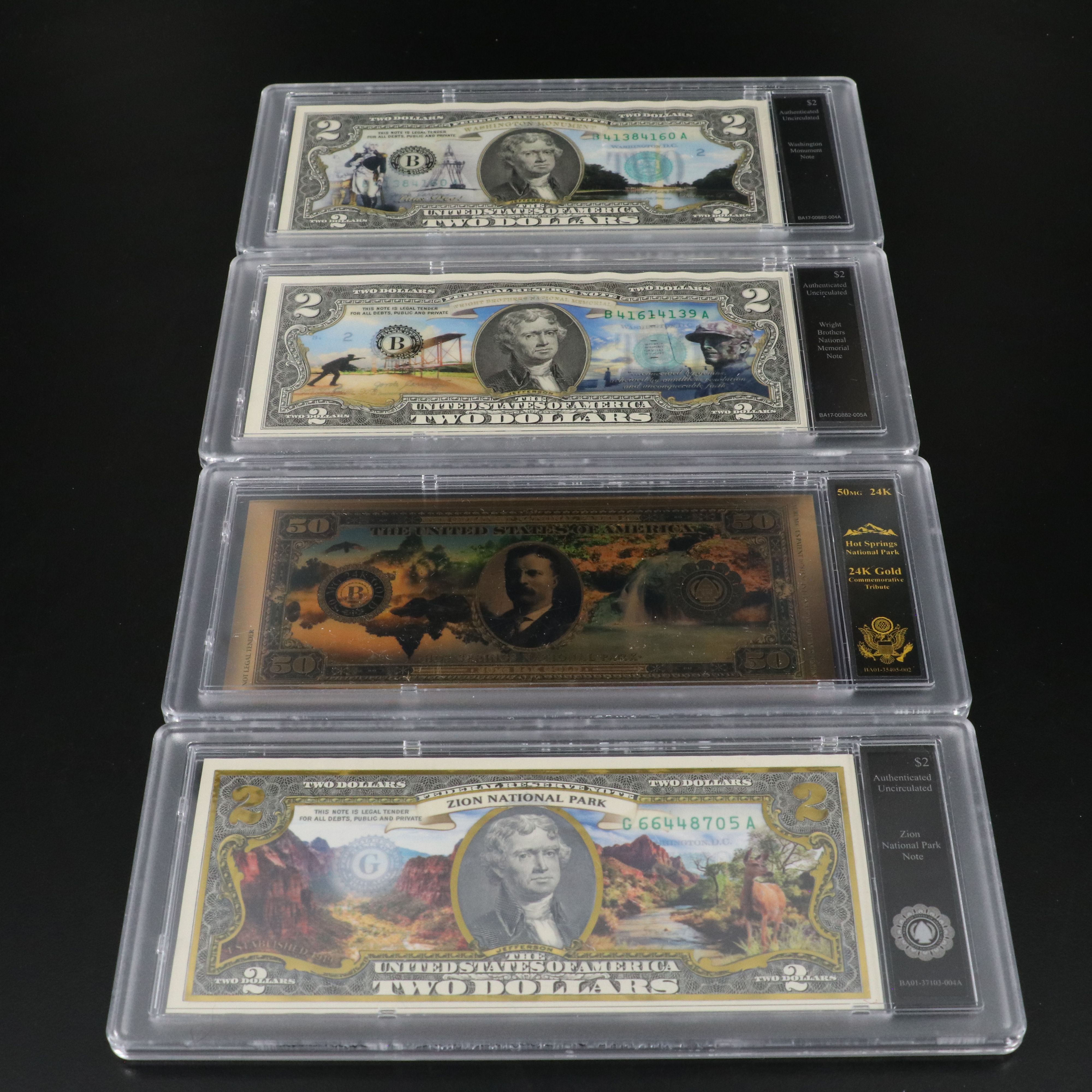 27 Monument and National Parks Two Dollar Bills by the Bradford Exchange