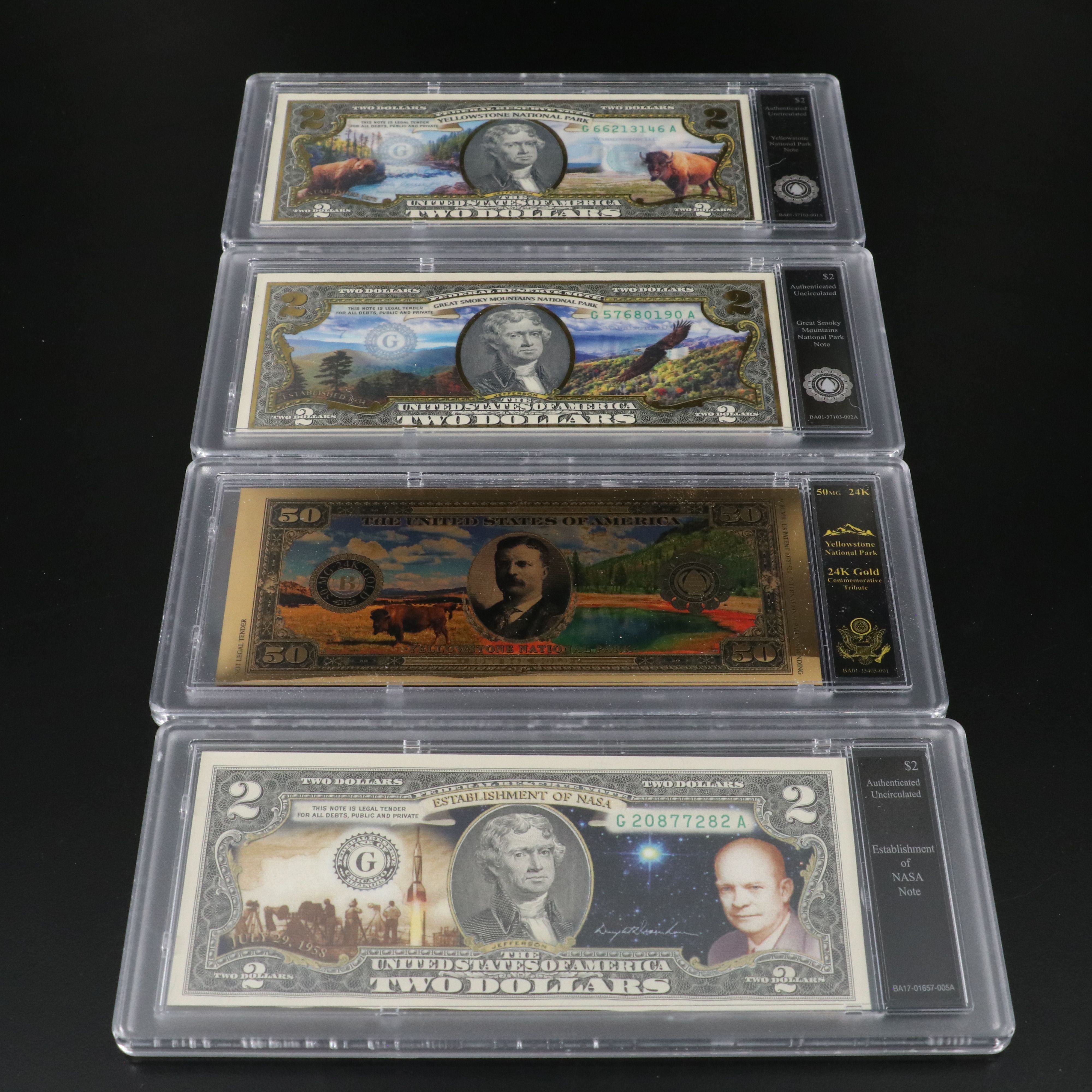 27 Monument and National Parks Two Dollar Bills by the Bradford Exchange