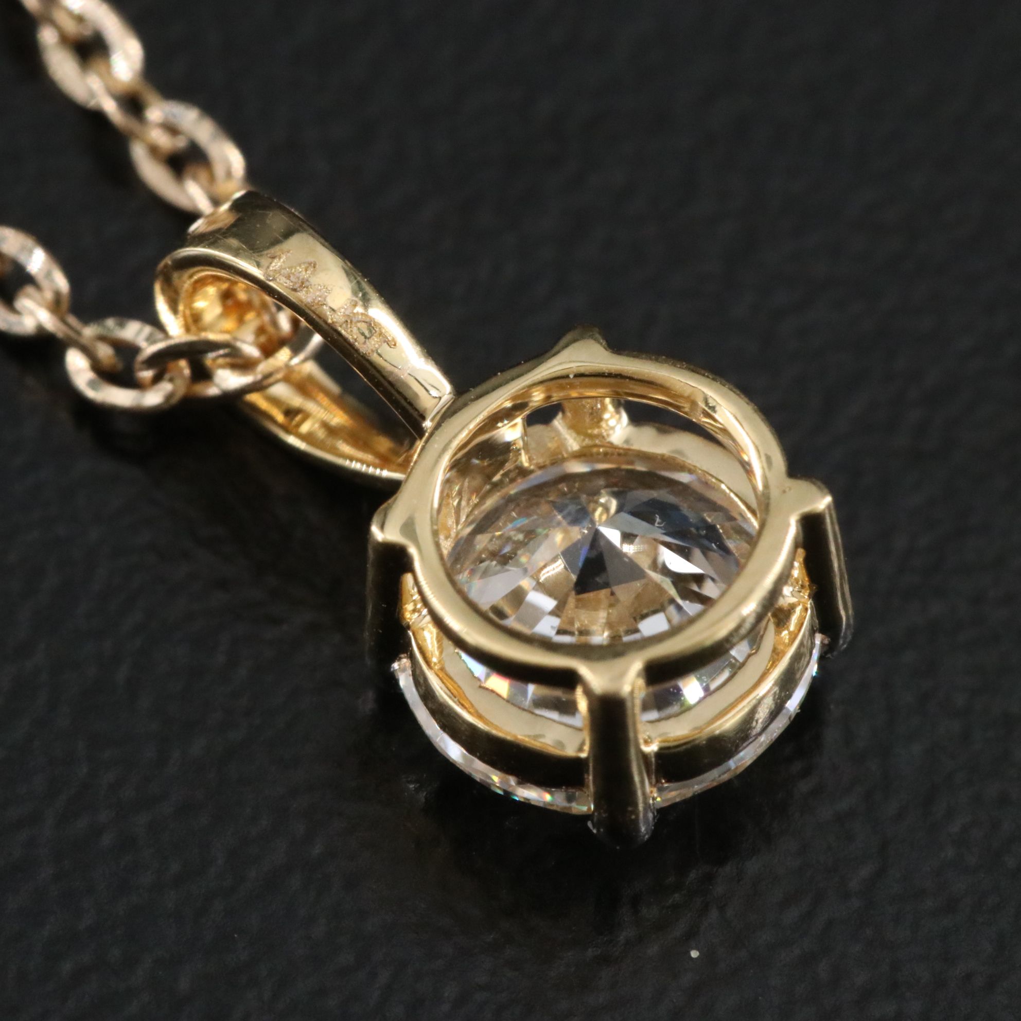 14K 1.06 CT Lab Grown Diamond Solitaire Pendant Necklace with IGI Report