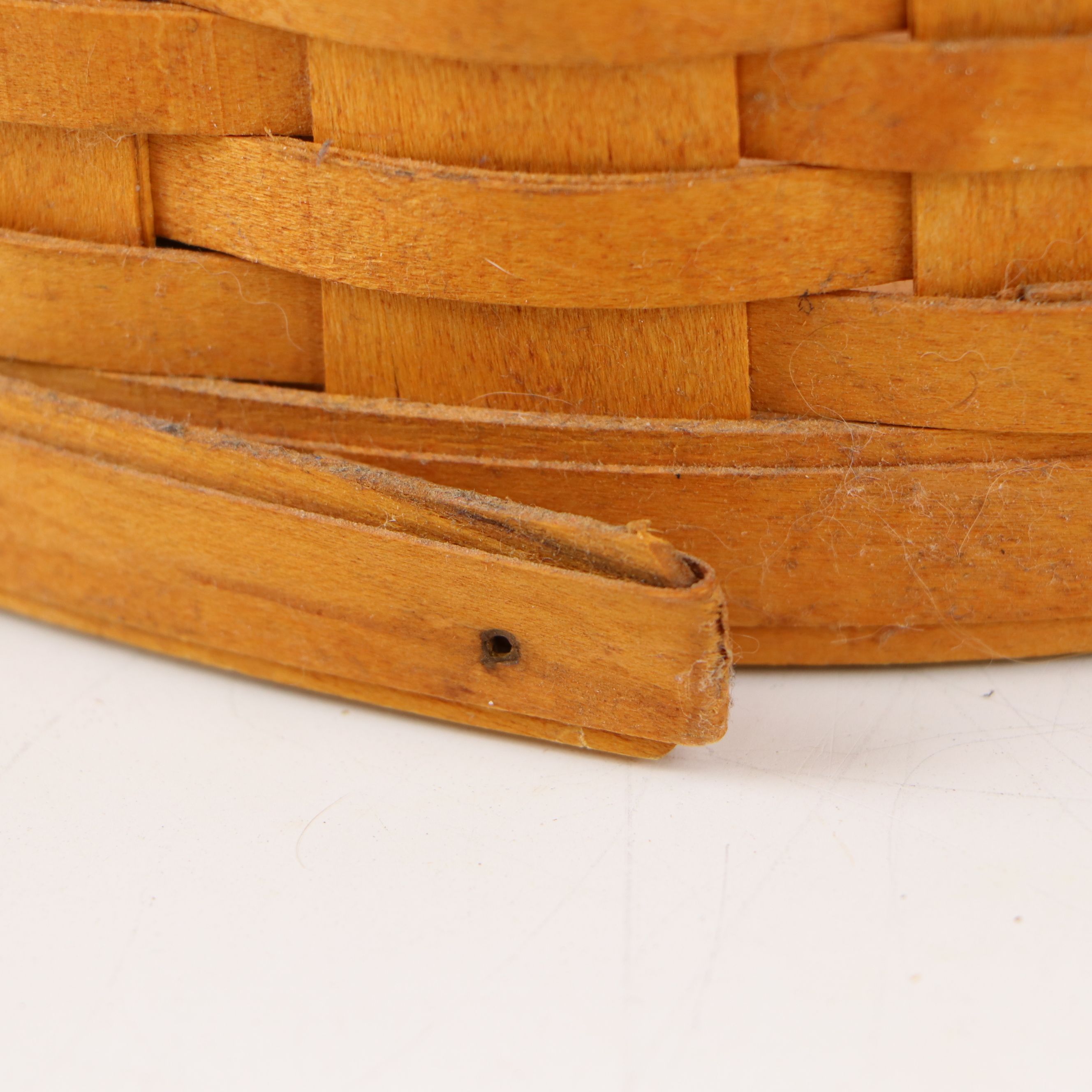 Longaberger Splint Wood Woven Baskets with Collectors Club Picnic Basket