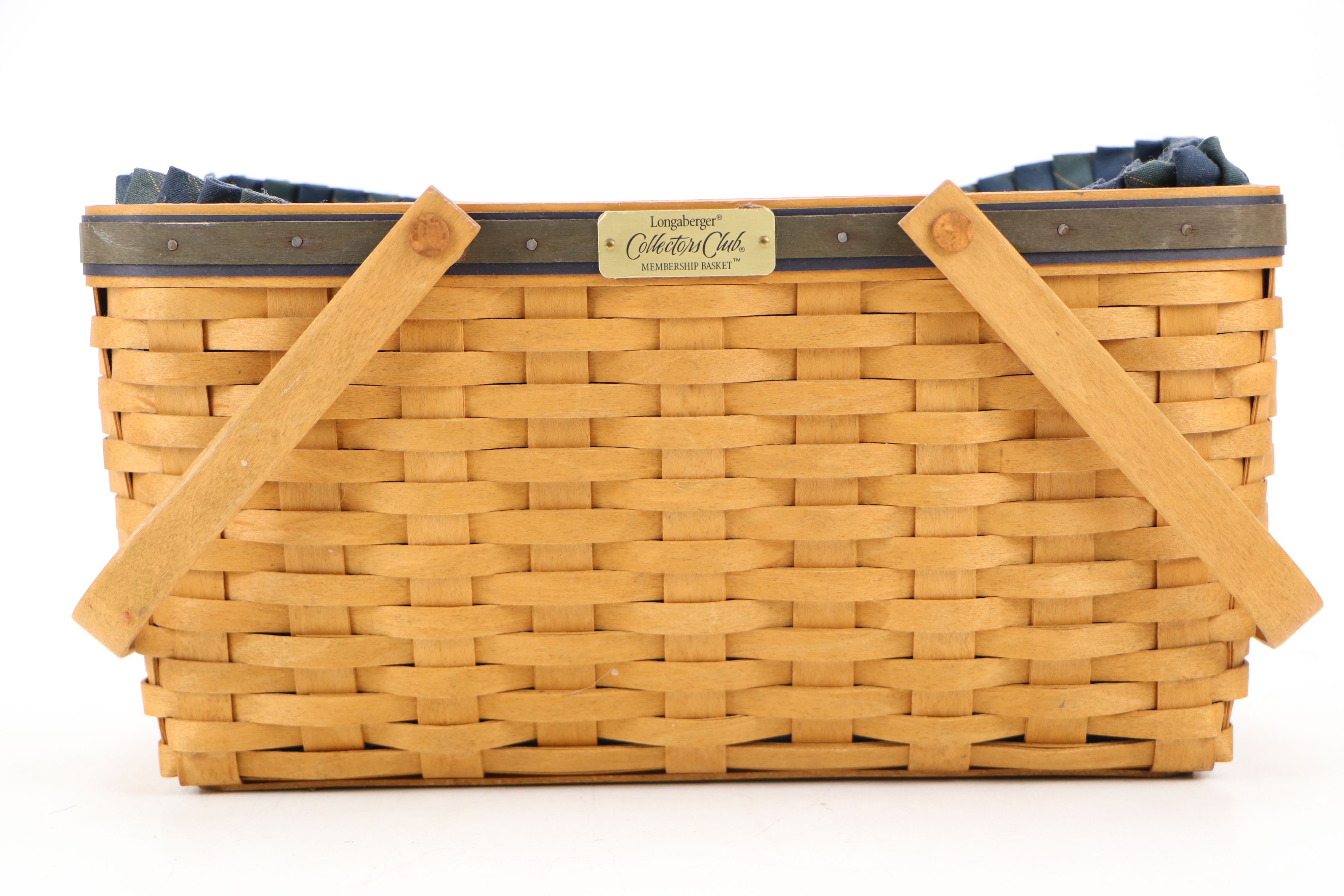 Longaberger Splint Wood Woven Baskets with Collectors Club Picnic Basket