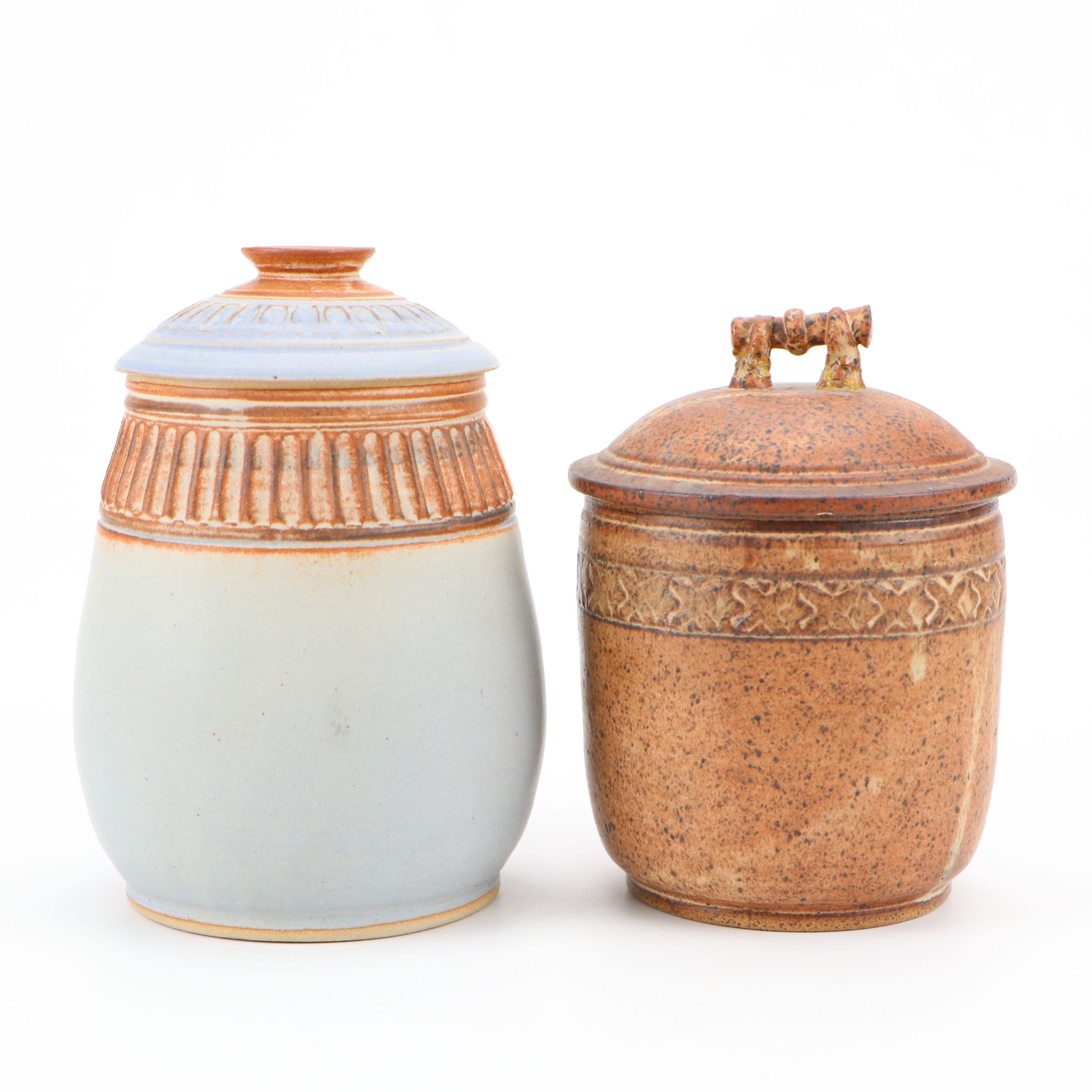 Artist Signed Ceramic Cookie Jar  and Canister Set