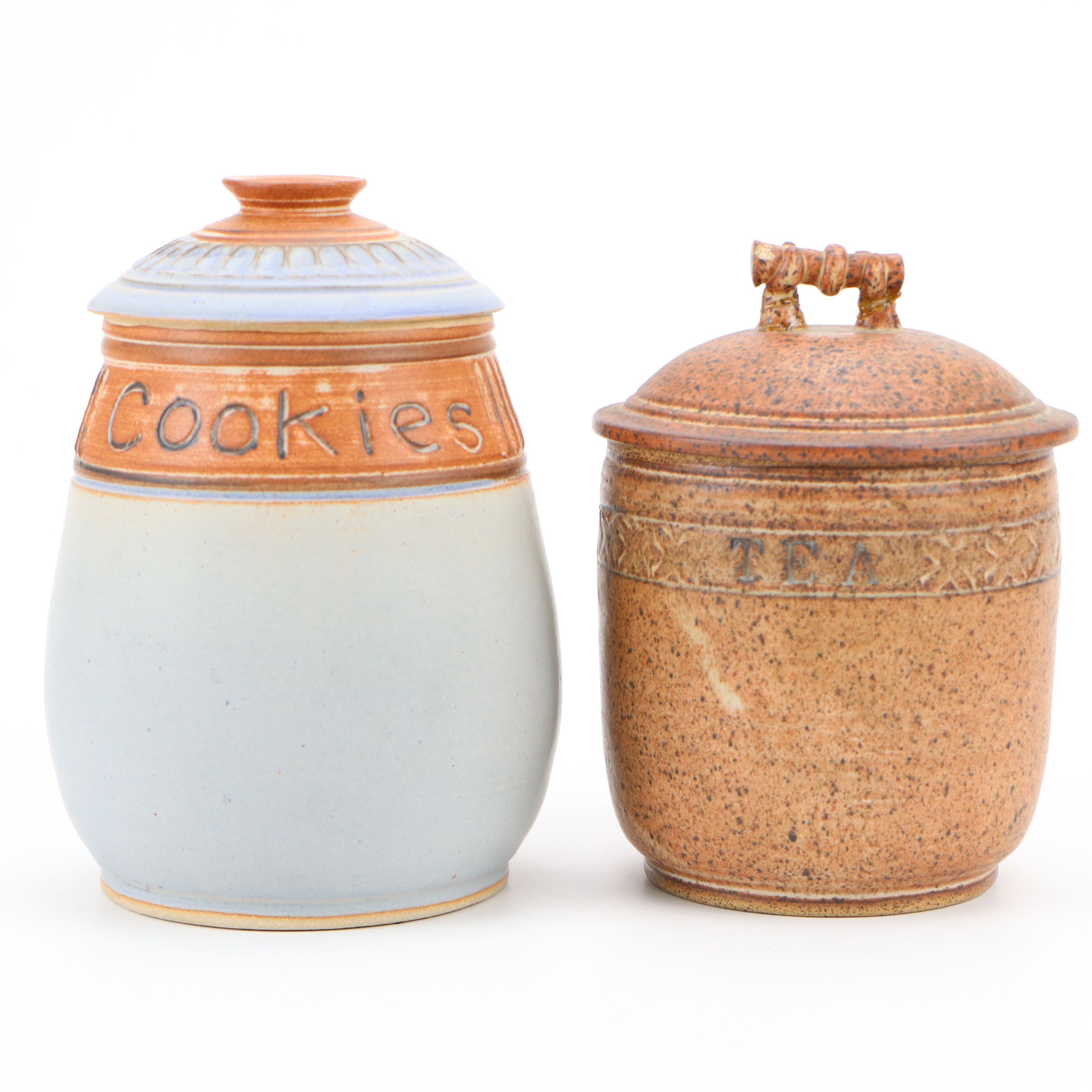 Artist Signed Ceramic Cookie Jar  and Canister Set