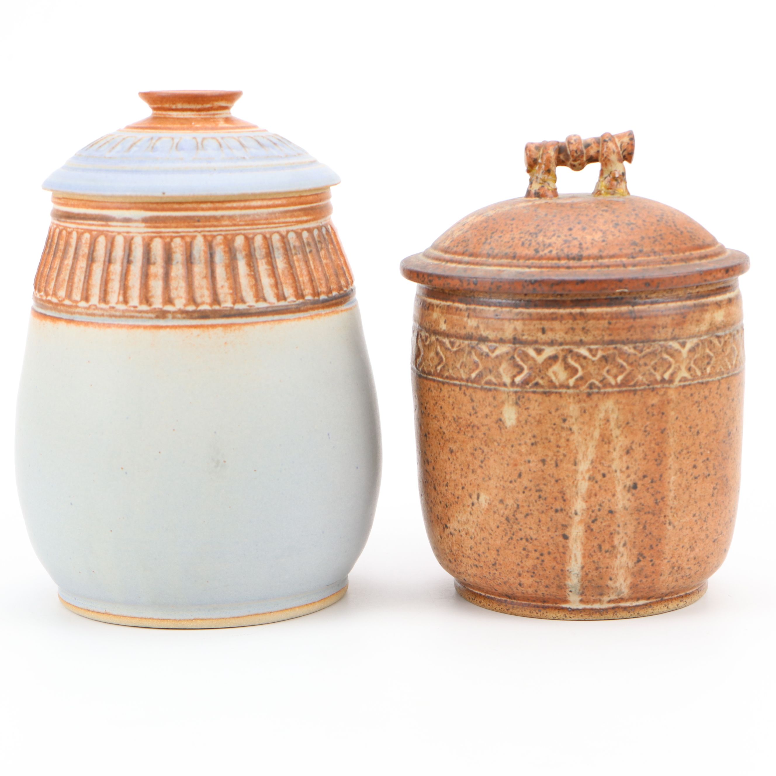 Artist Signed Ceramic Cookie Jar  and Canister Set