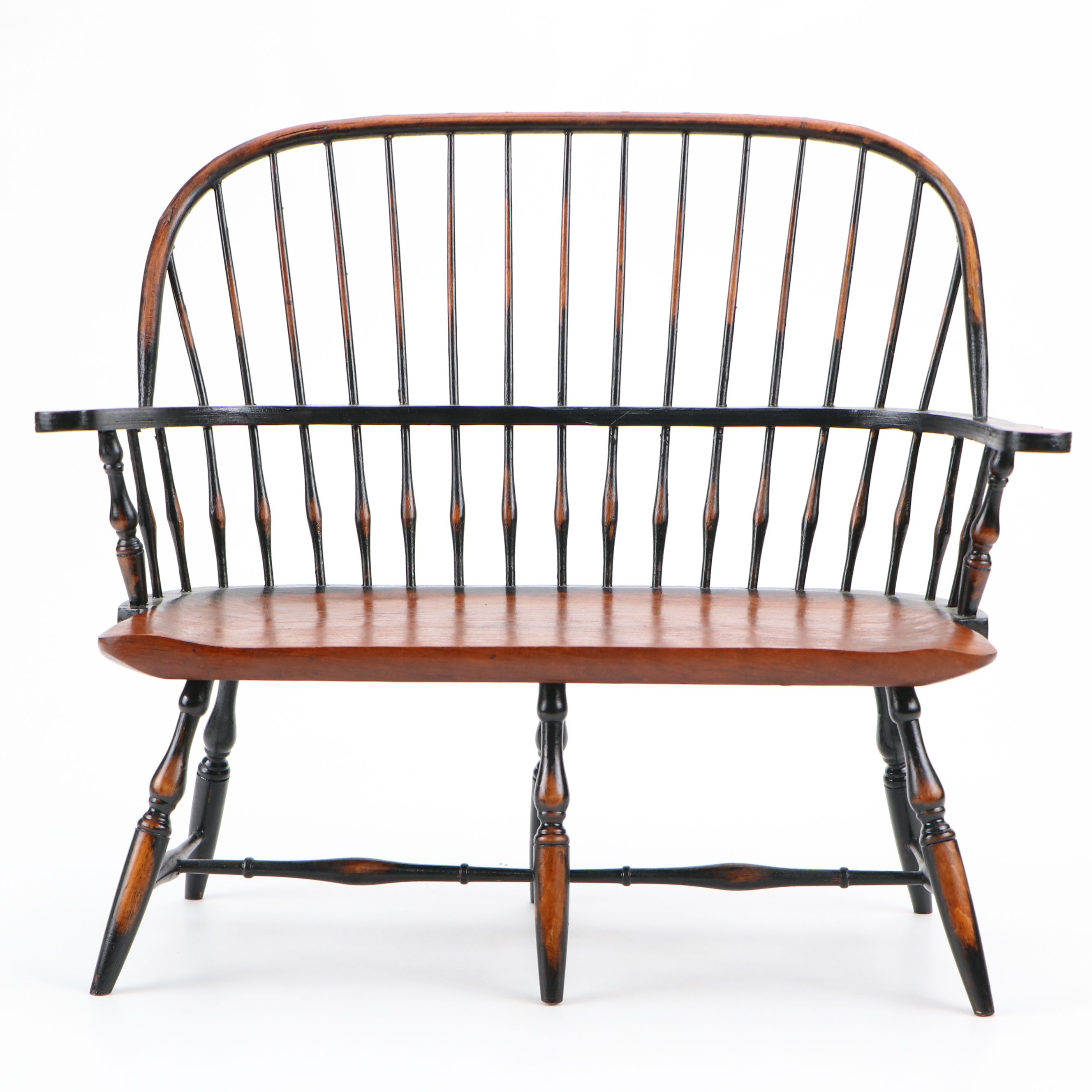 Doll Sized Spindle Back Wooden Bench