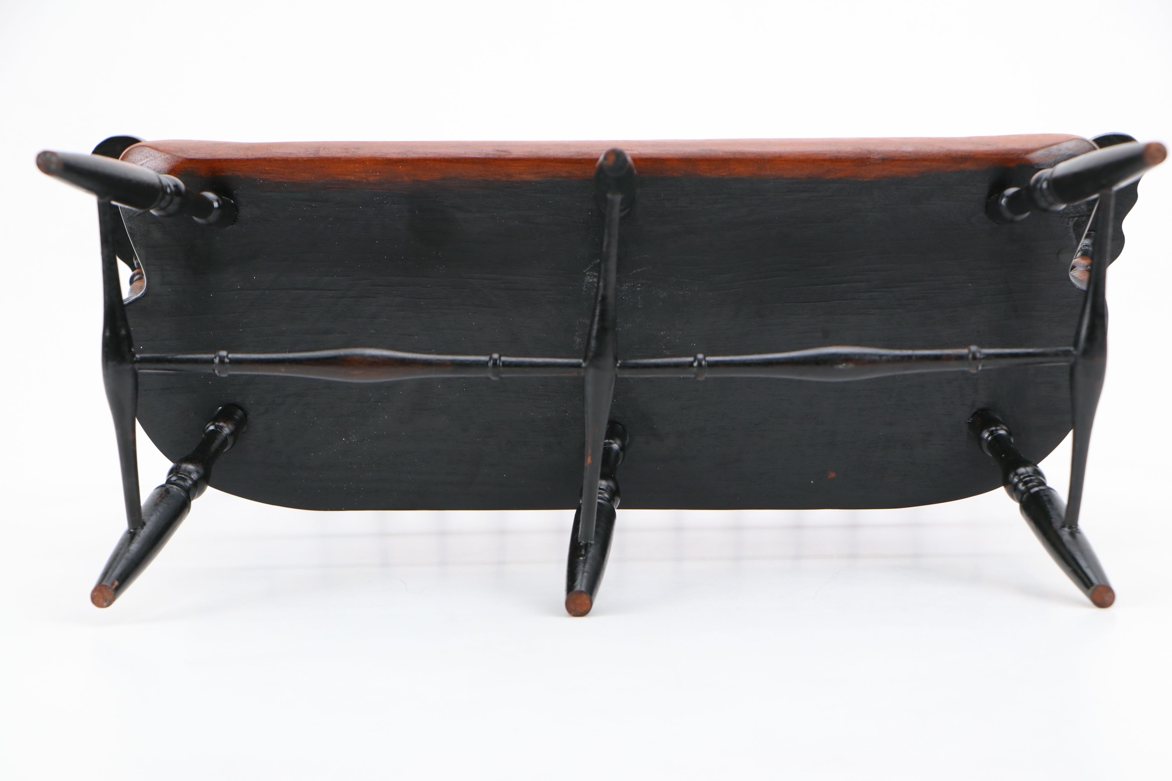 Doll Sized Spindle Back Wooden Bench