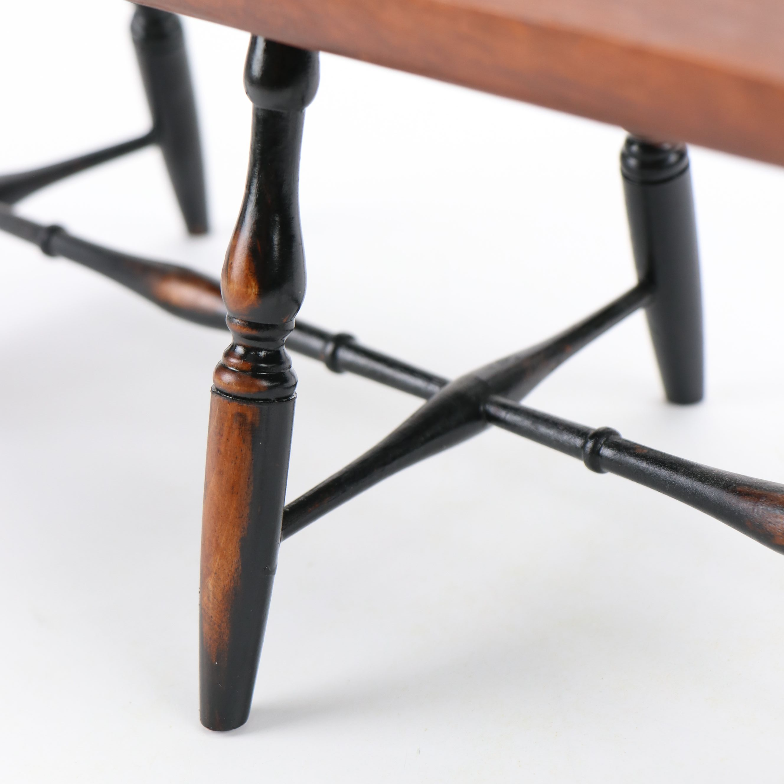 Doll Sized Spindle Back Wooden Bench